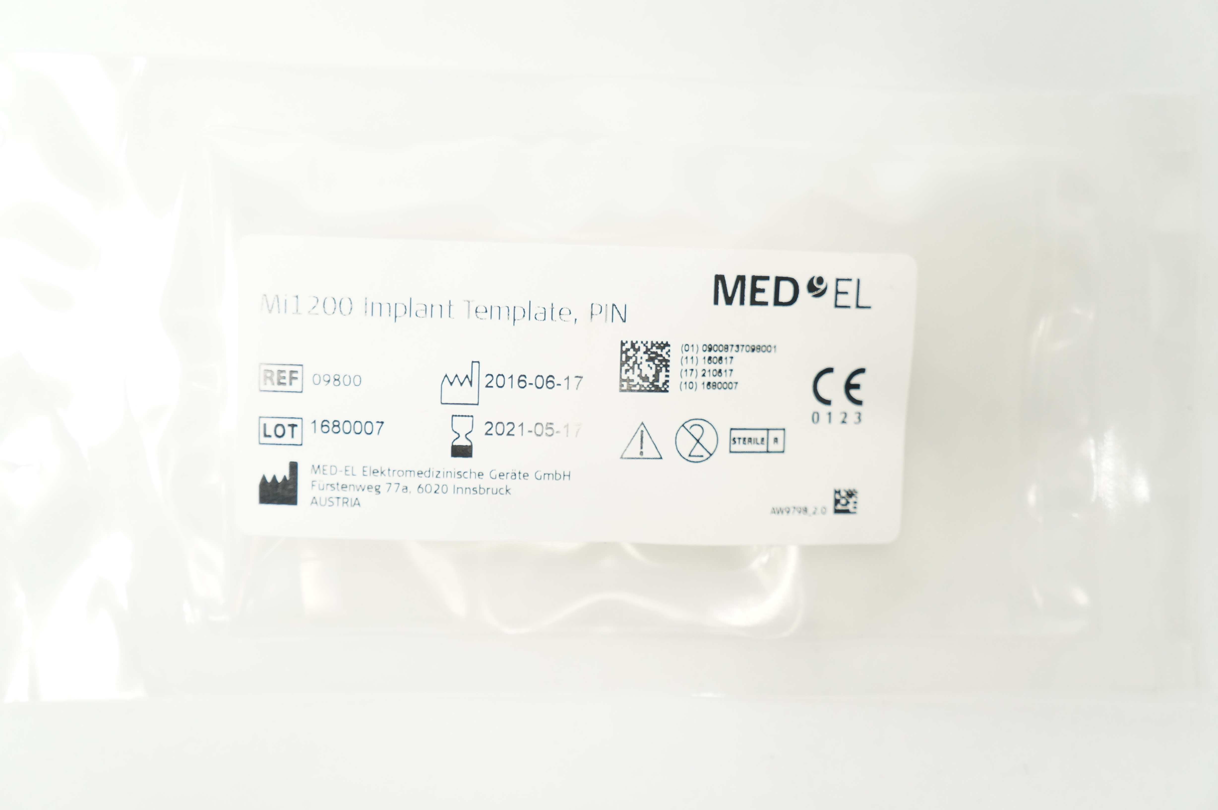 MED-EL 09800 Mi1200 Implant Template, PIN (x)