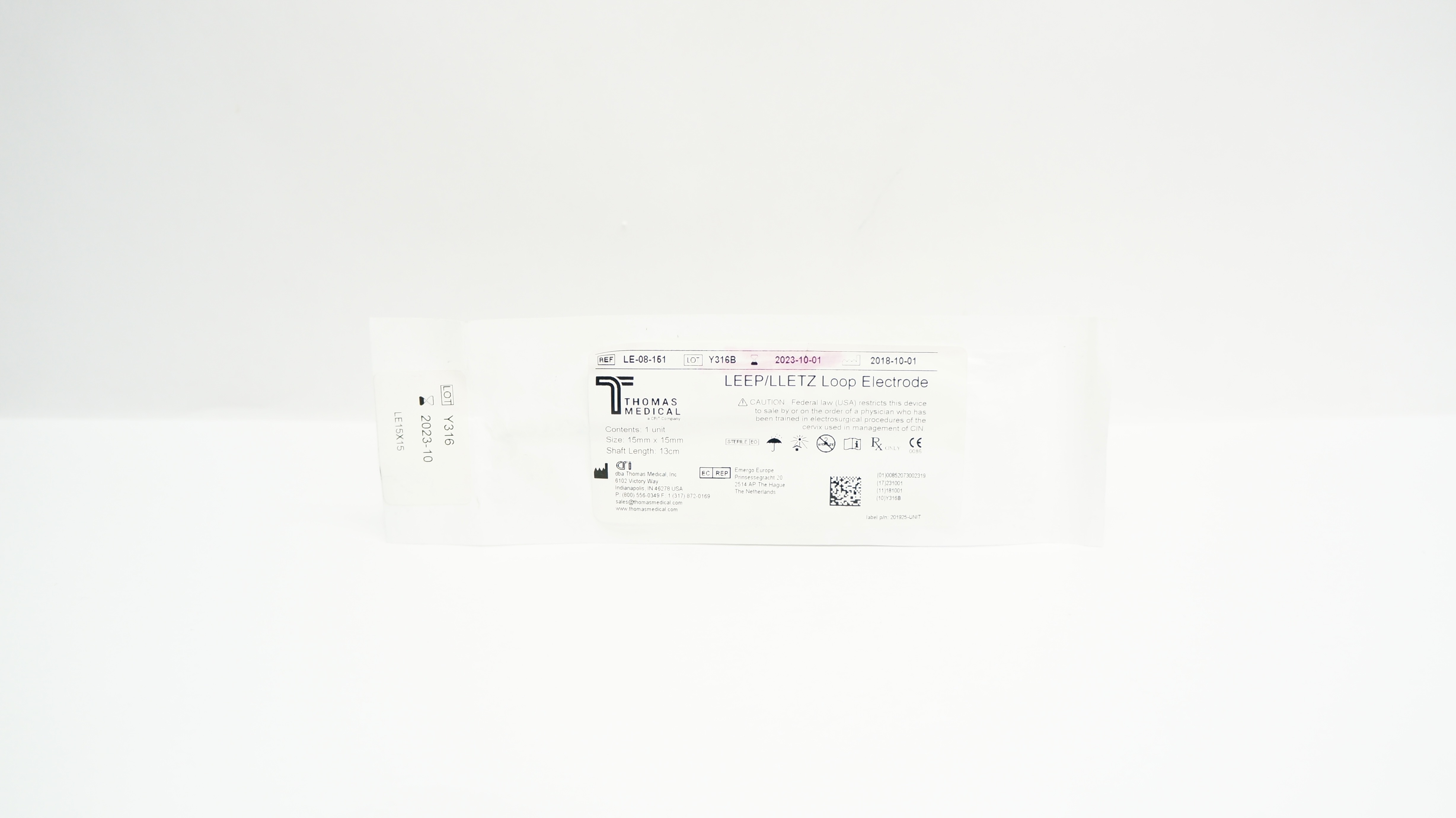 Thomas Medical LE-08-151 Disposable Loop Electrode 15mm x 15mm x 13cm (x)