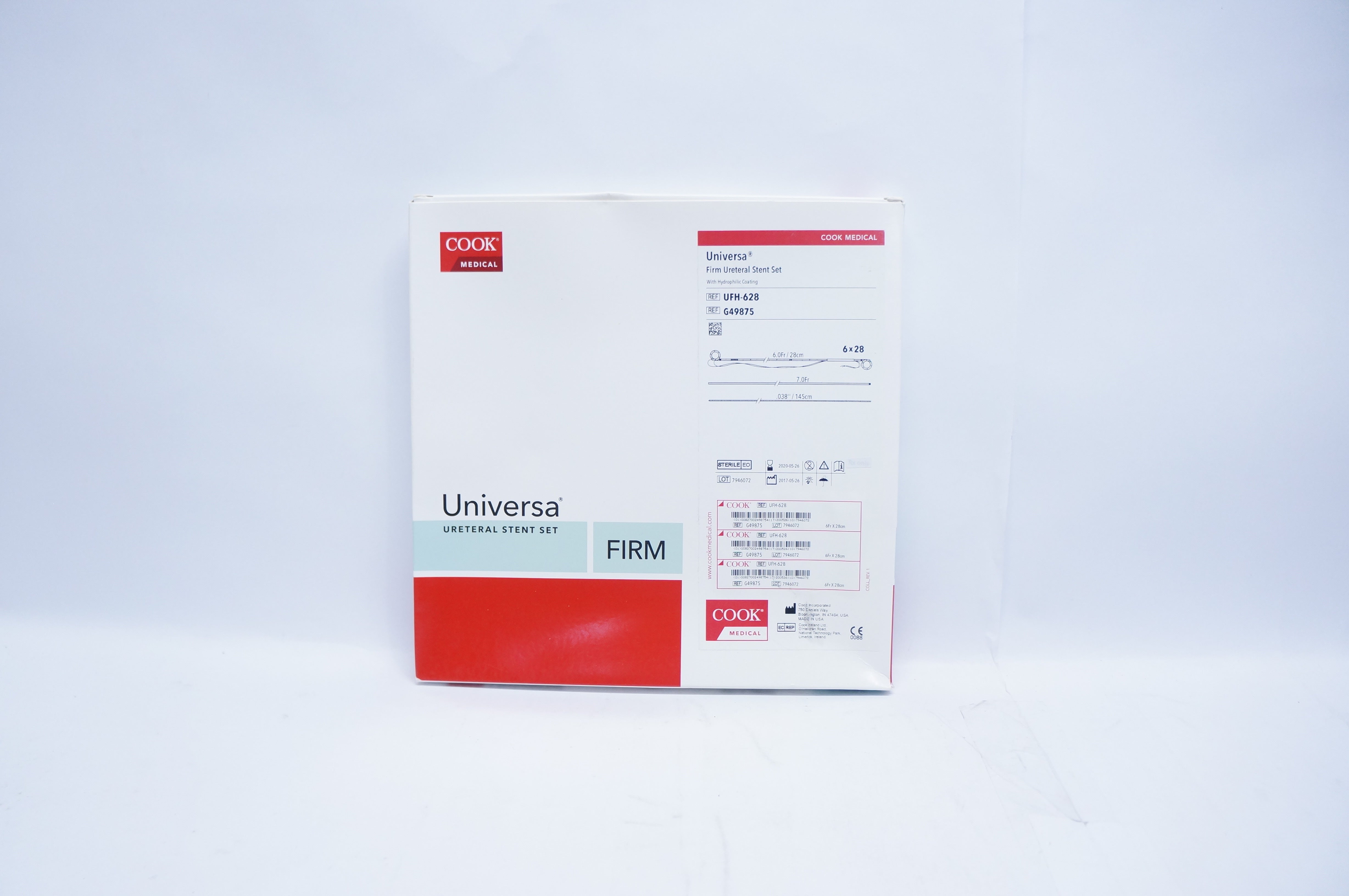 Cook G49875 Universa Firm Ureteral Stent Set 6.0Fr x 28cm (x)
