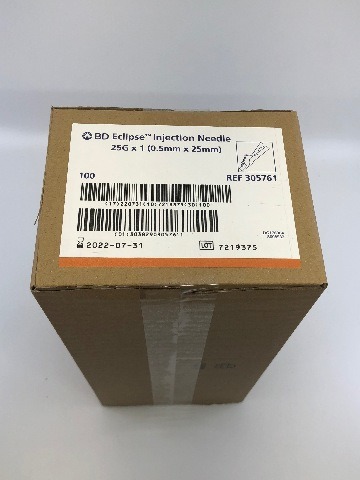 BD 305761 Eclipse Injection Ndle 25G x 1 ~ Box of 100