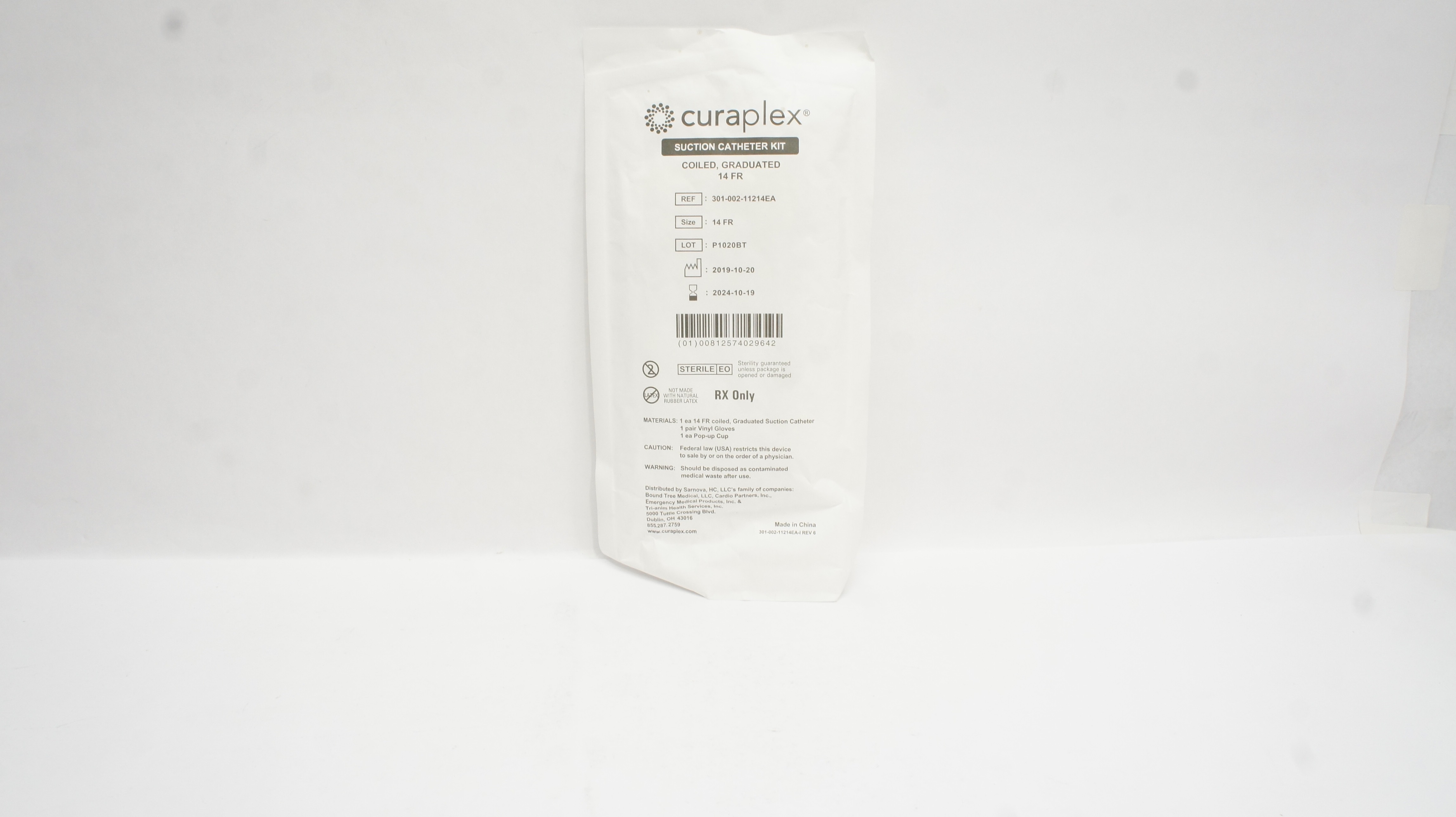 Curaplex 301-002-11214EA Suction Catheter Kit, 14Fr