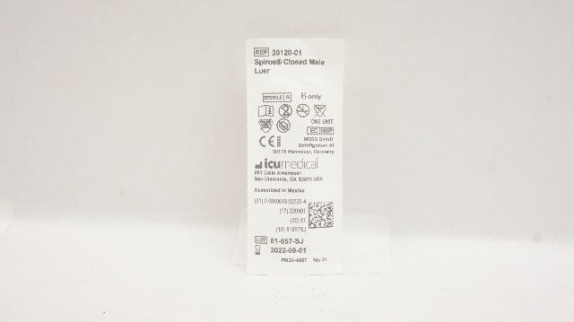 Icu Medical 20120-01 Spiros Closed Male Luer Connector