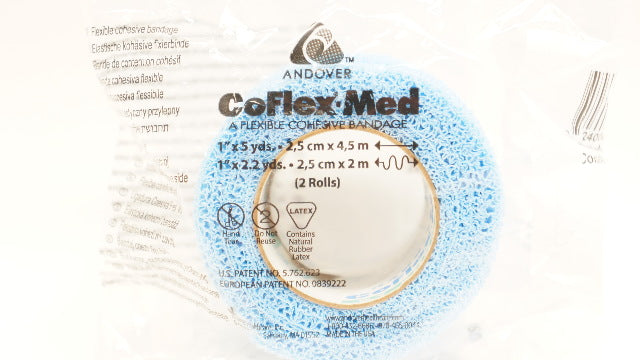 Andover CoFlex Med Flexible Cohesive Bandage 1in x 5yds 1in x 2.2yds - Pack of 2