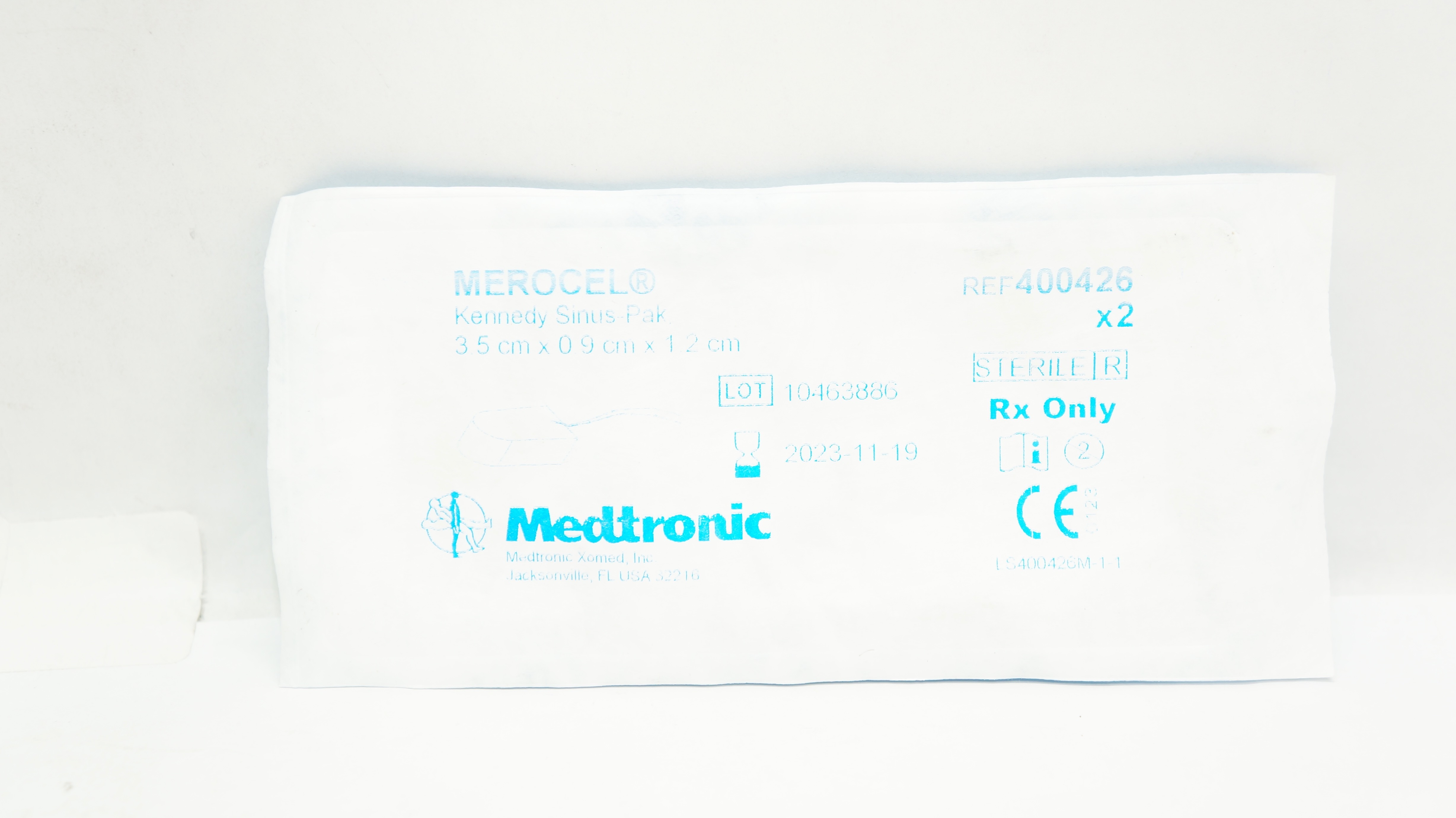 Medtronic 400426 MEROCEL Kennedy Sinus-Pak 3.5cm x 0.9cm x 1.2cm - Pack of 2