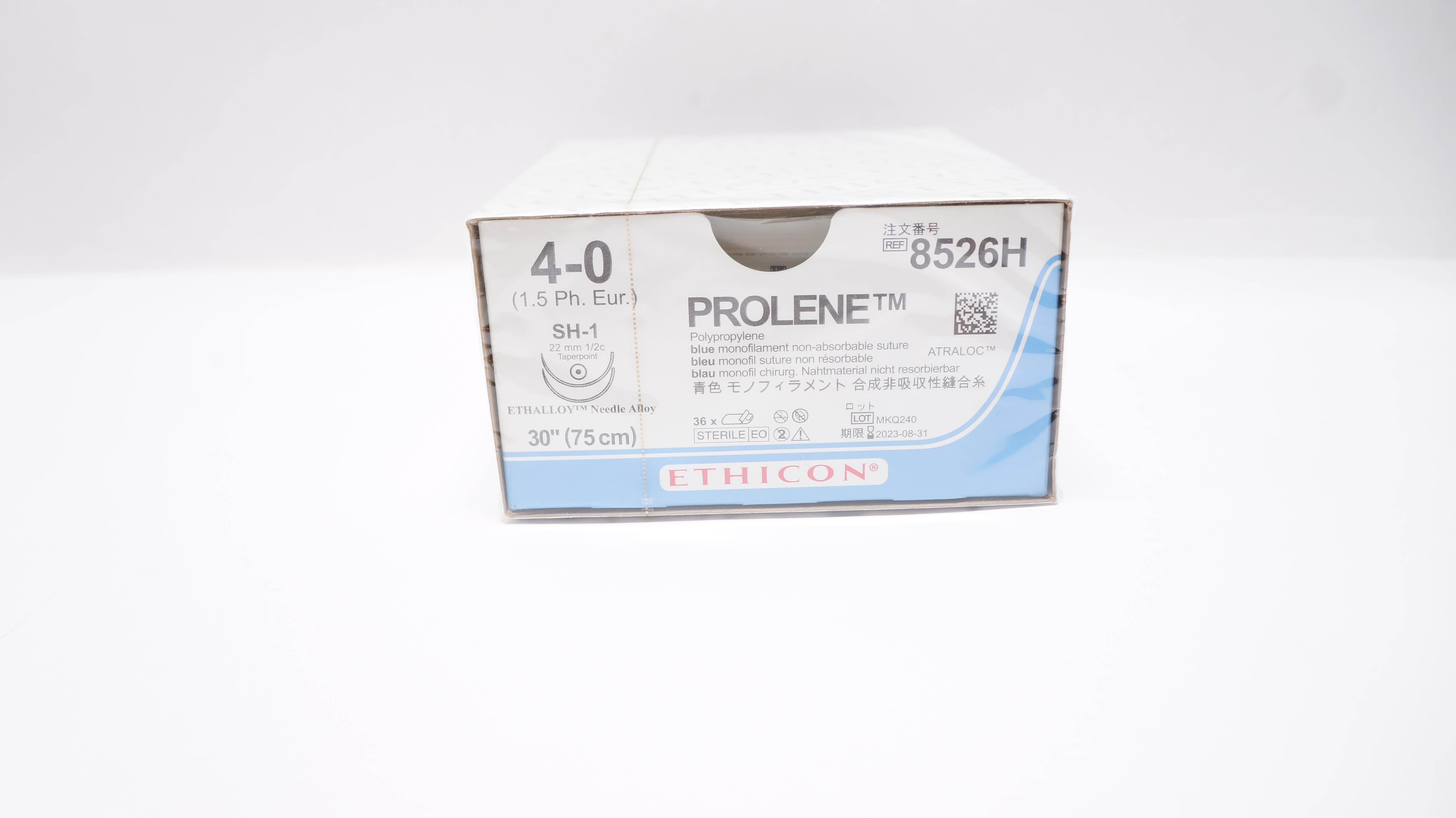 Ethicon 8526H 4-0 PROLENE, SH-1 22mm 1/2c Taper, 30inch (x) - Box of 36