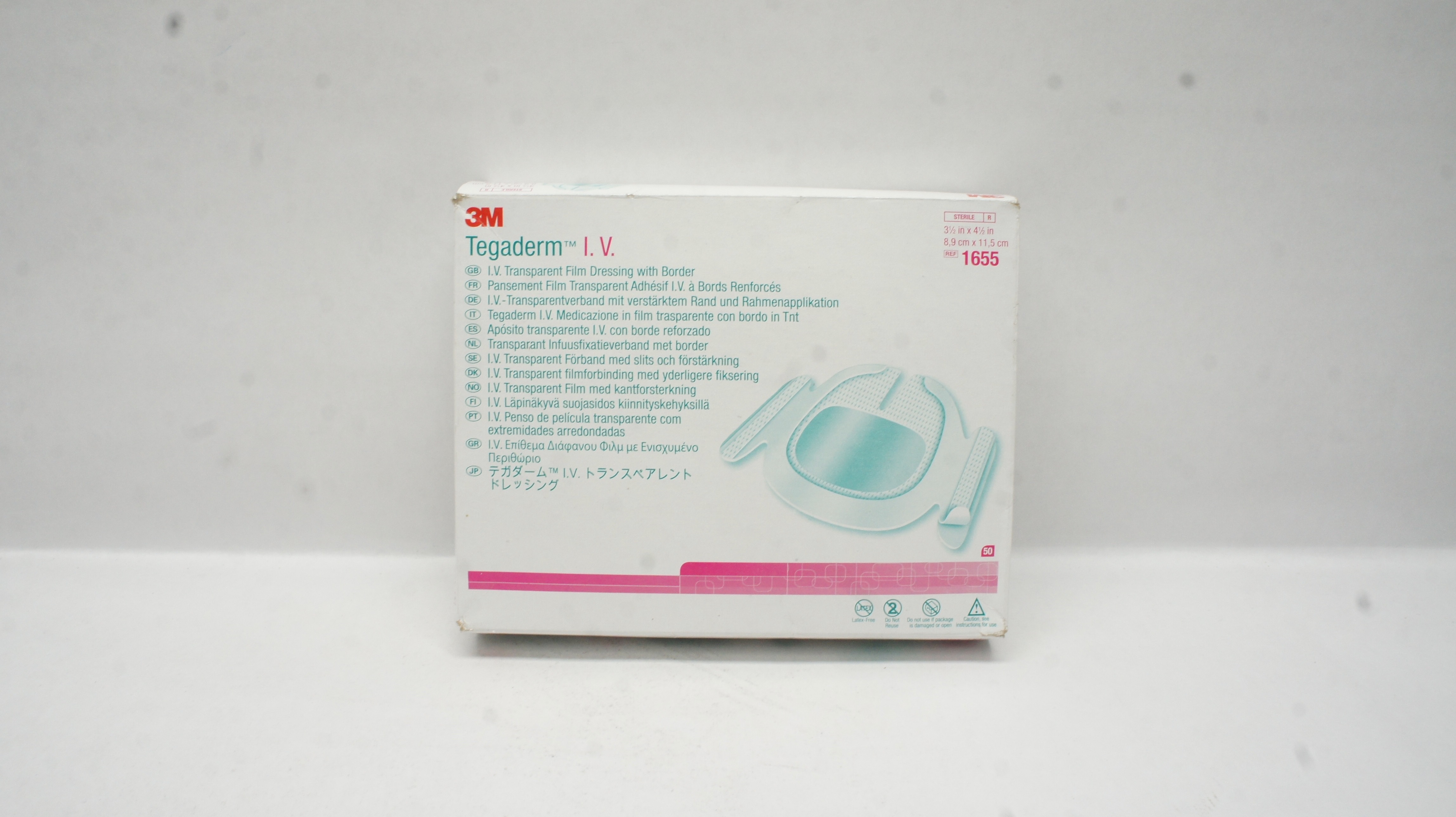 3M 1655 Tegaderm IV Transparent Film Dressing 3-1/2 x 4-1/2inch (x) - Box of 50