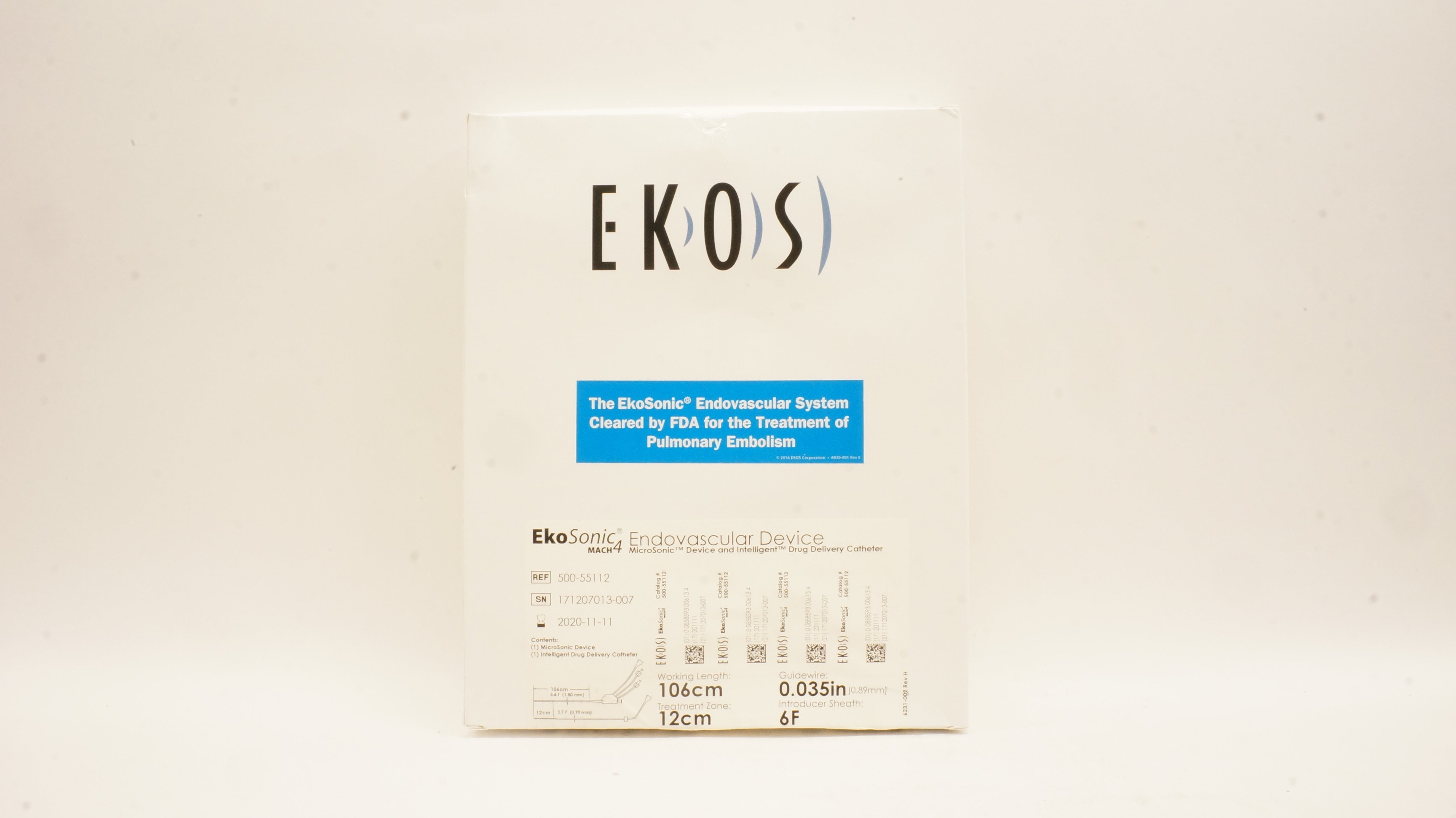 Ekos 500-55112 EkoSonic Match 4 Endovasvular Device 6F 106cm x 0.035in x 12cm(x)
