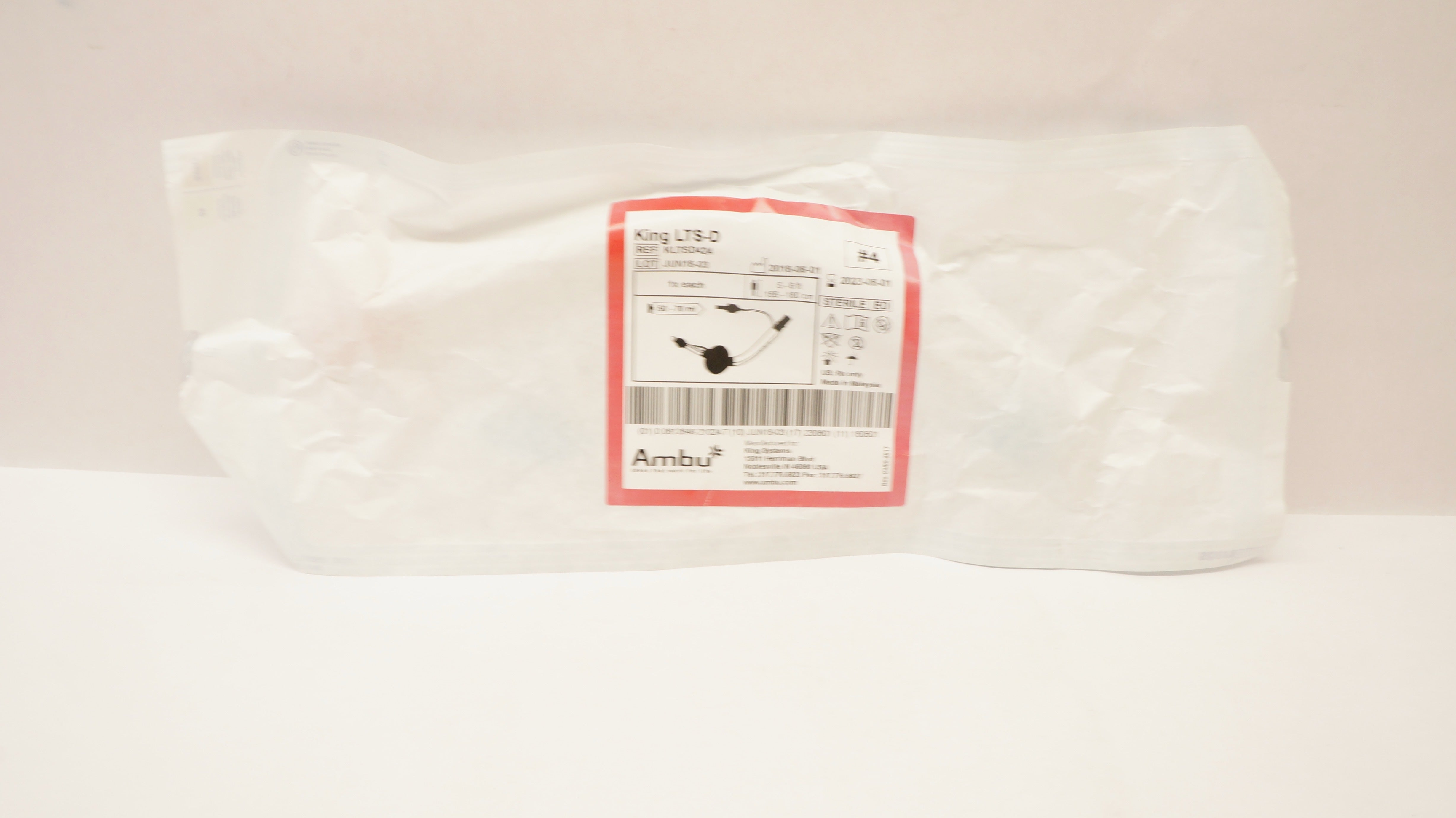 AMBU KLTSD424 King LTS-D Disposable Laryngeal Tube 5-6ft, 50-70mL, #4