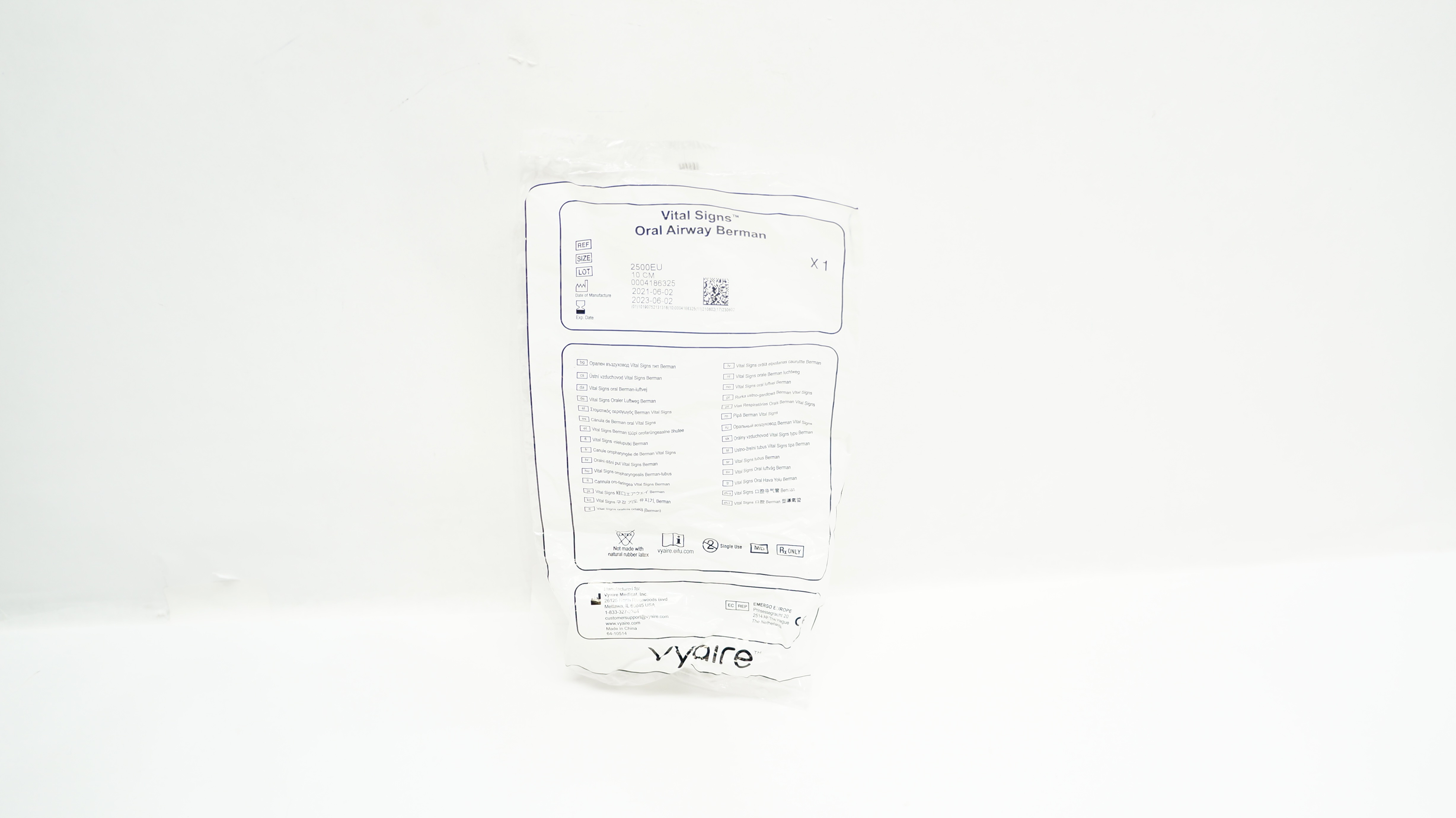 Vyaire 2500EU Vital Signs Oral Airway Berman 10cm (x)