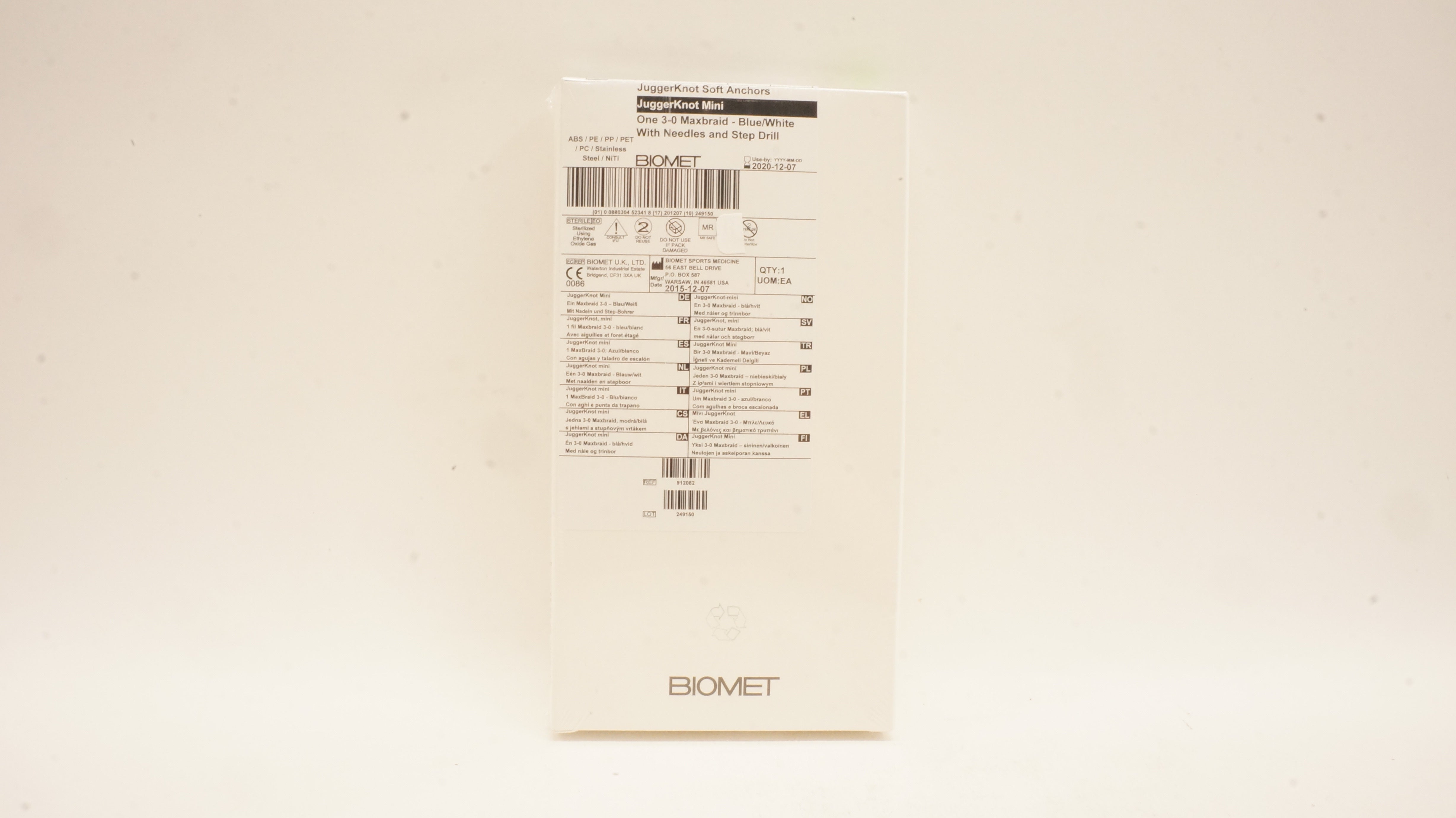 Biomet 912082 JuggerKnot Mini Soft Anchors 1.0mm With Ndles & Step Drill (x)