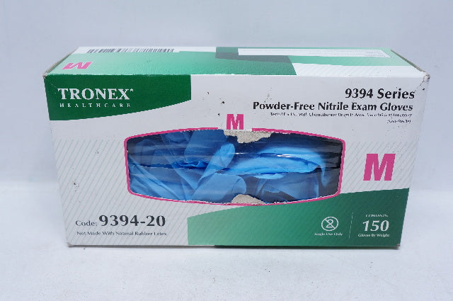 Tronex 9394-20 Powder-Free Nitrile Exam Gloves, M - Box of 150