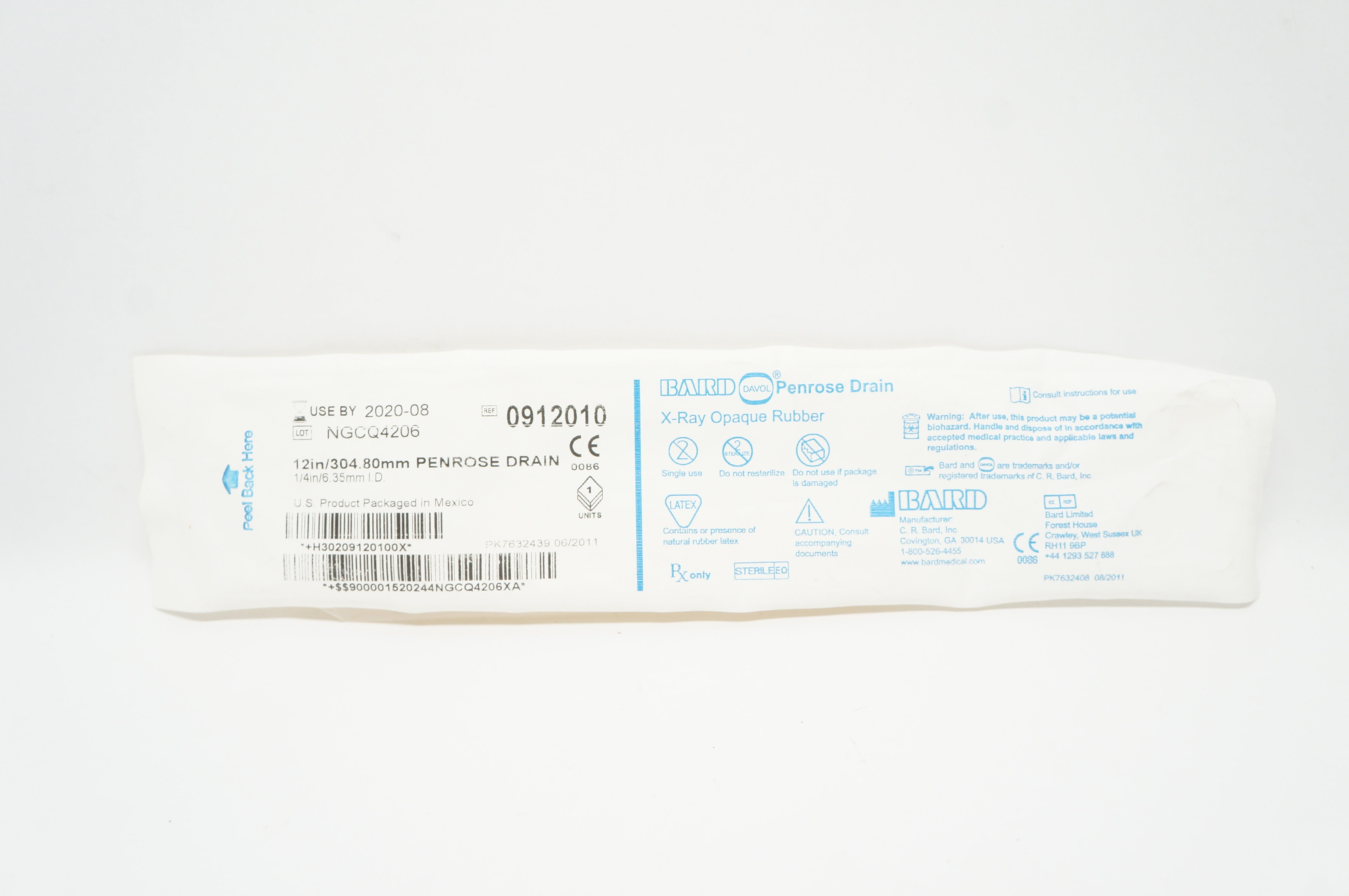 Bard 0912010 Penrose Drain 12inch x 1/4inch ID (x)