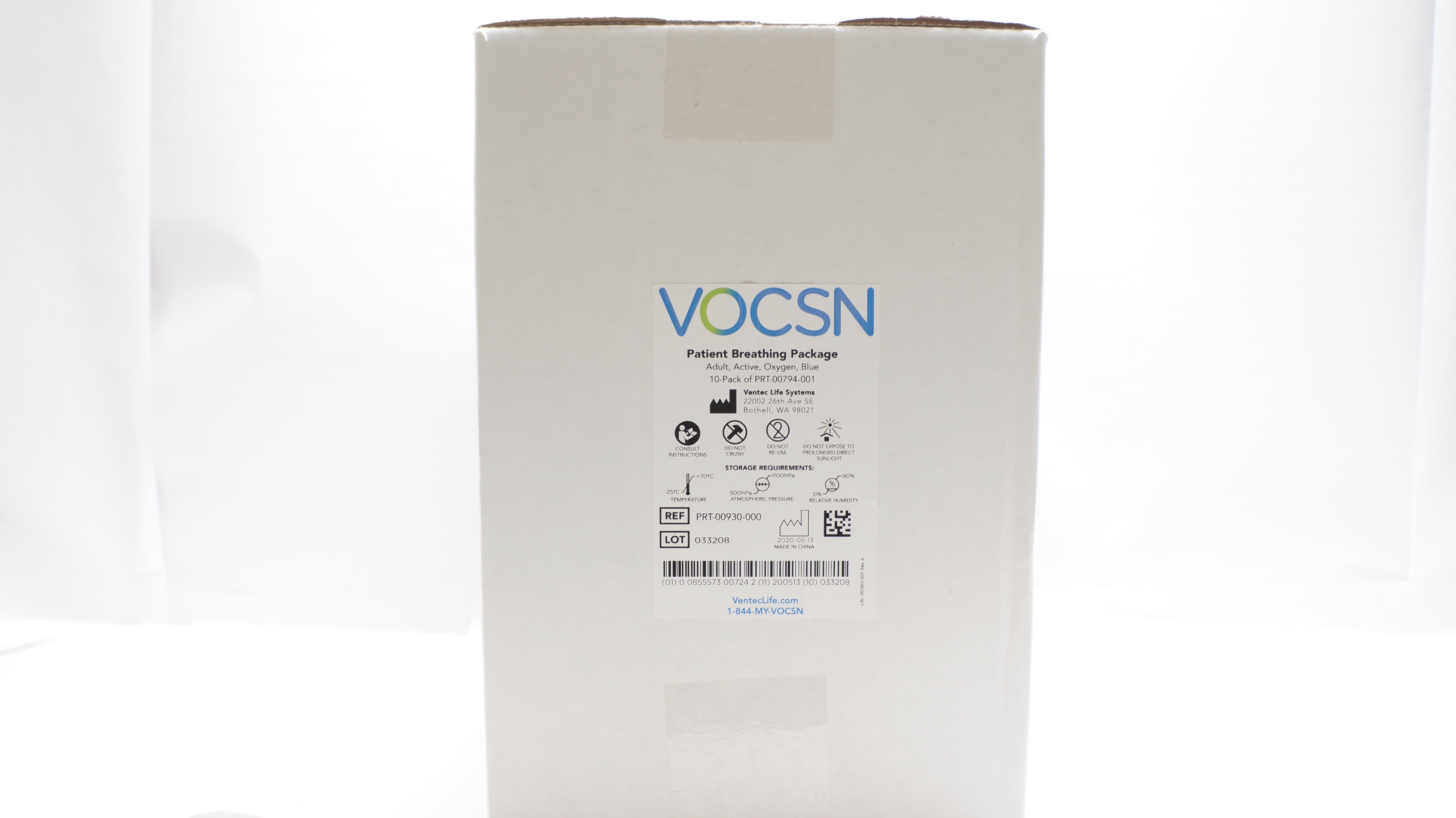 Ventec PRT-00930-000/PRT-00794-001 VOCSN Patient Breathing Package - Pack of 10