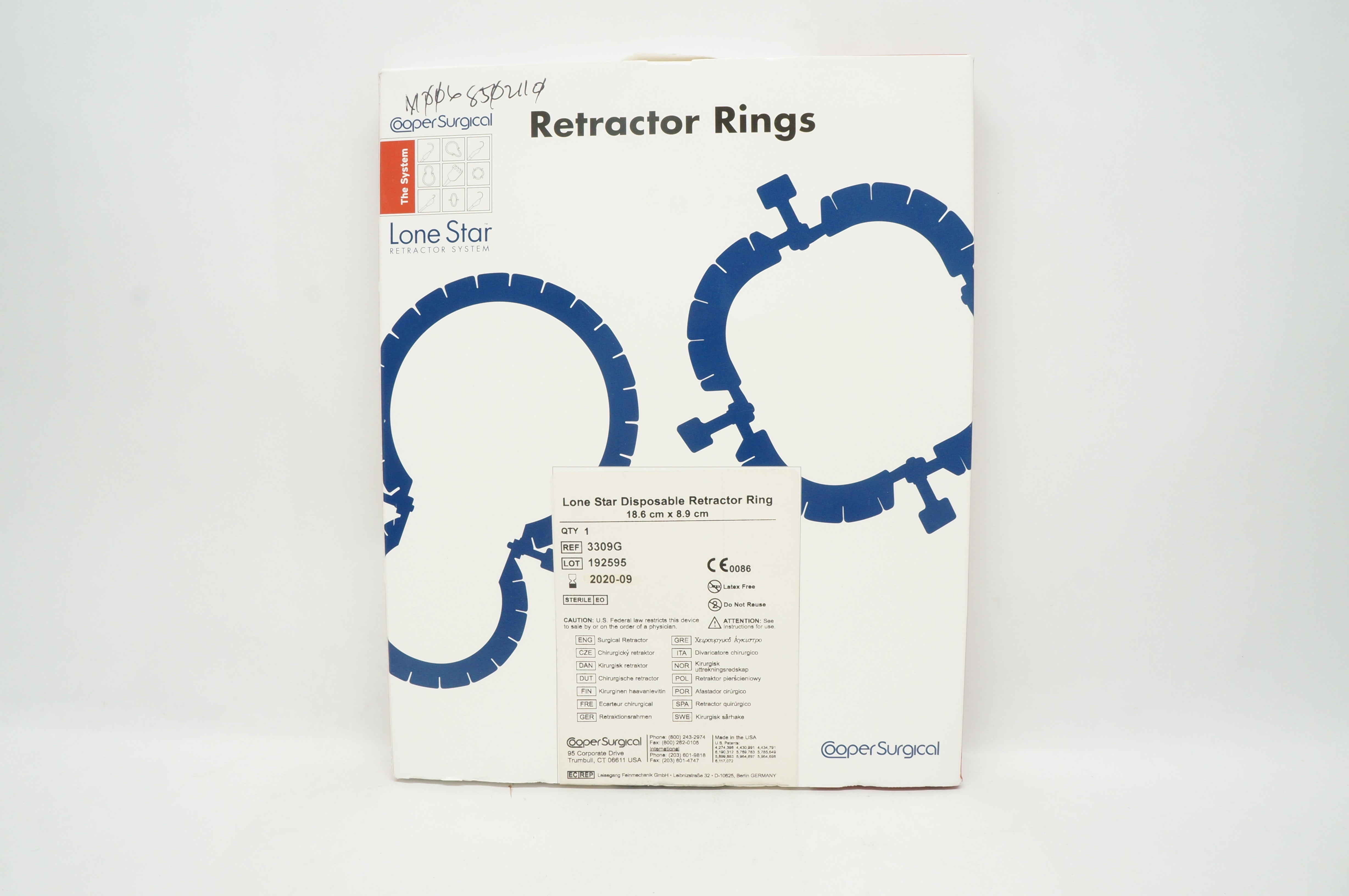 Cooper Surgical 3309G Lone Star Disposable Retractor Ring 18.6 cm x 8.9 cm (x)