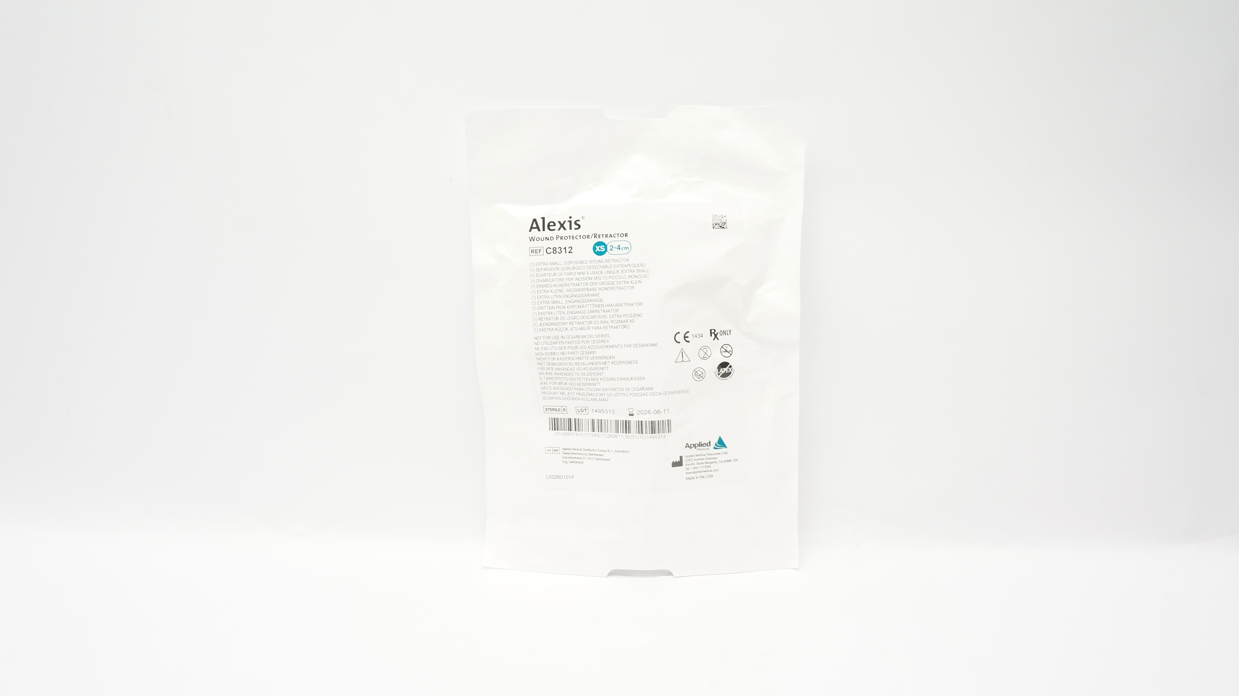 Applied Medical C8312 Alexis Disposable Wound Protector/Retractor XS 2-4cm