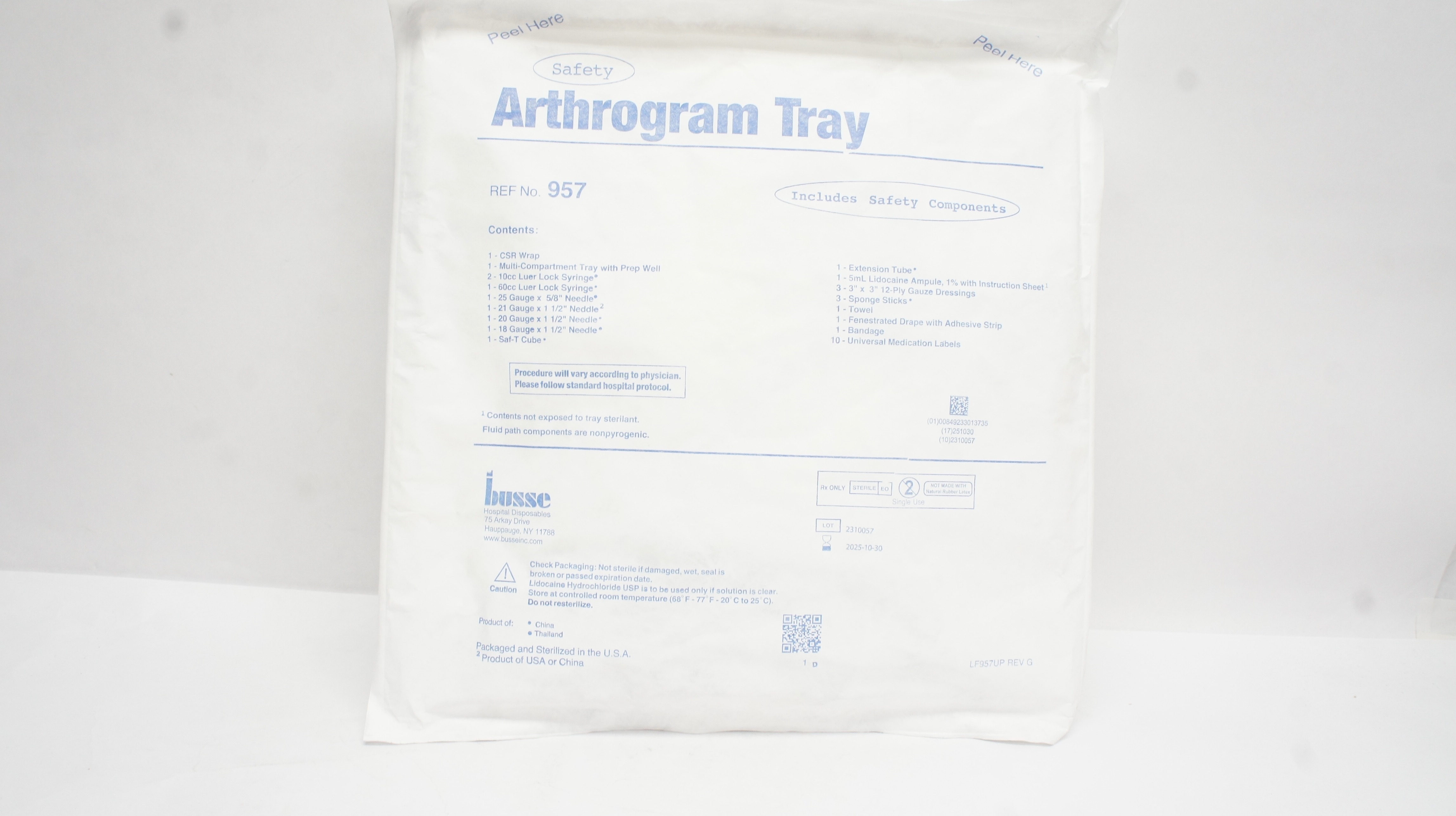 Busse 957 Safety Arthrogram Tray