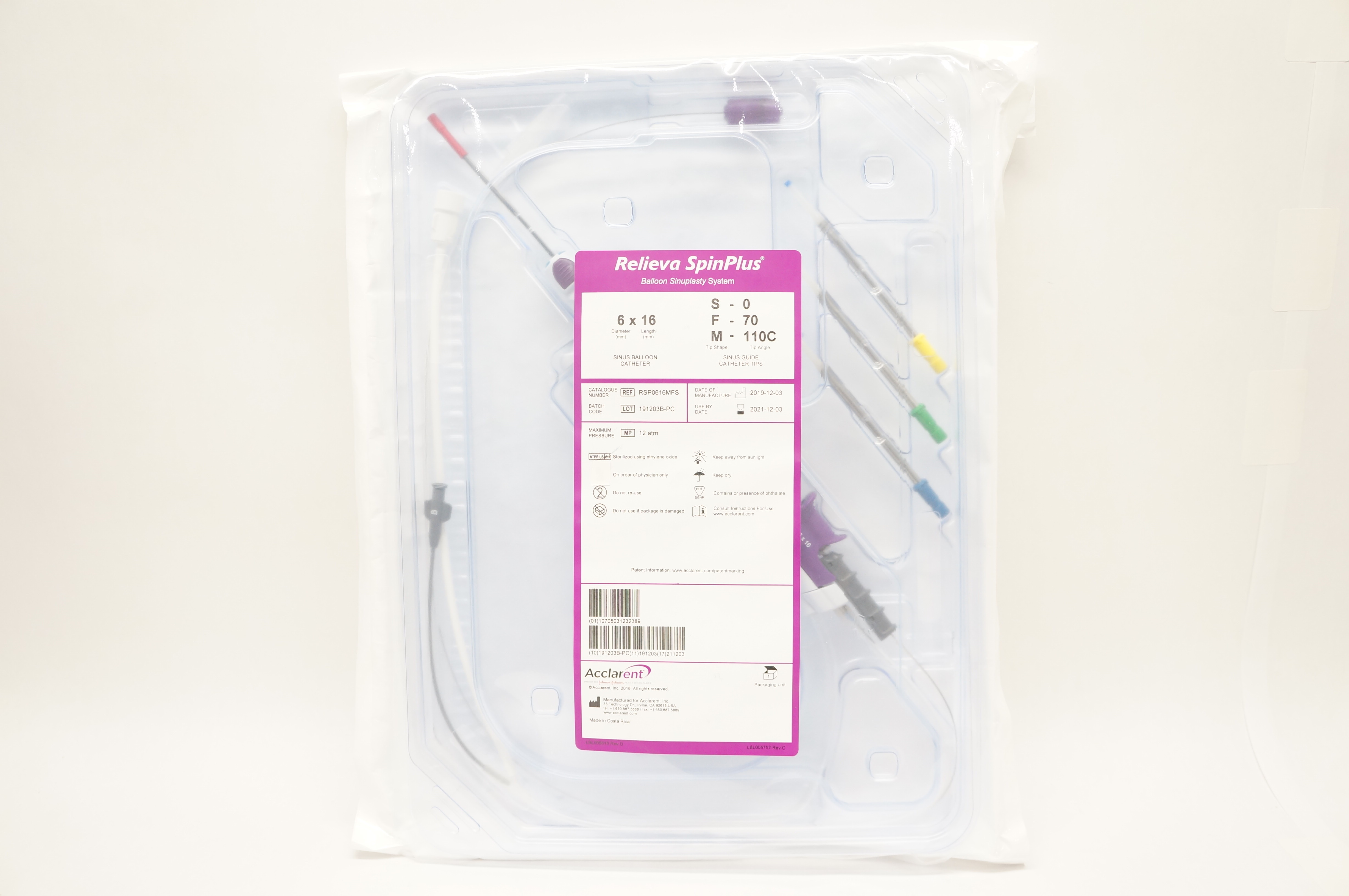 Acclarent RSP0616MFS Relieva SpinPlus Balloon Sinuplasty System 6mm x 16mm (x)