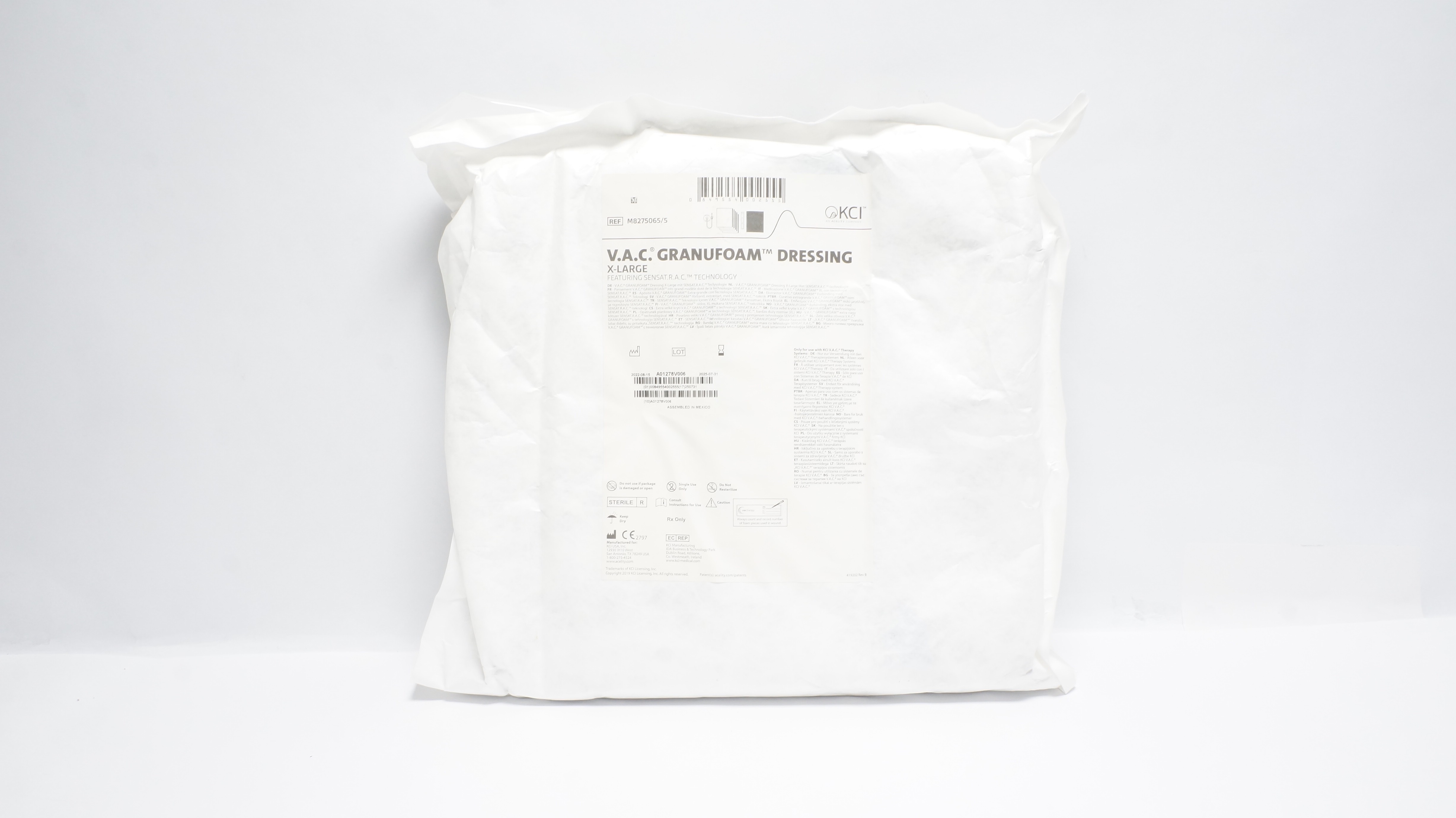 KCI VAC M8275065/5 V.A.C. GranuFoam Dressing X-Large (x)