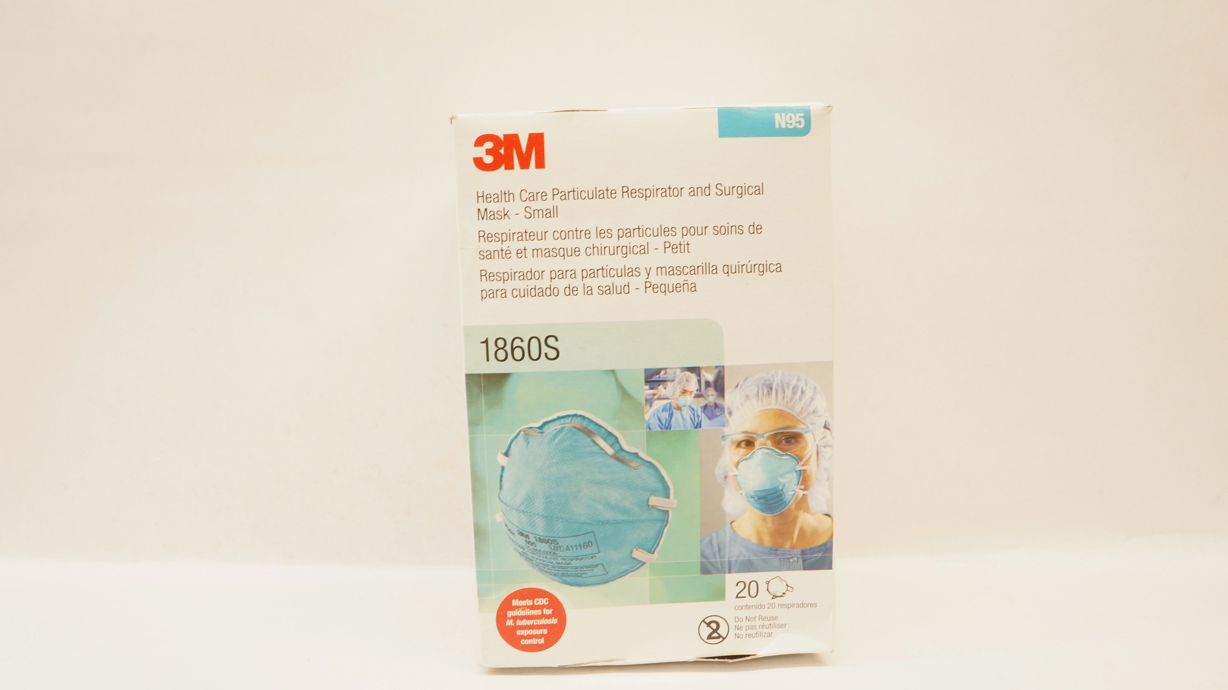 3M 1860S Health Care Particulate Respirator and Surgical Mask Small - Box of 20