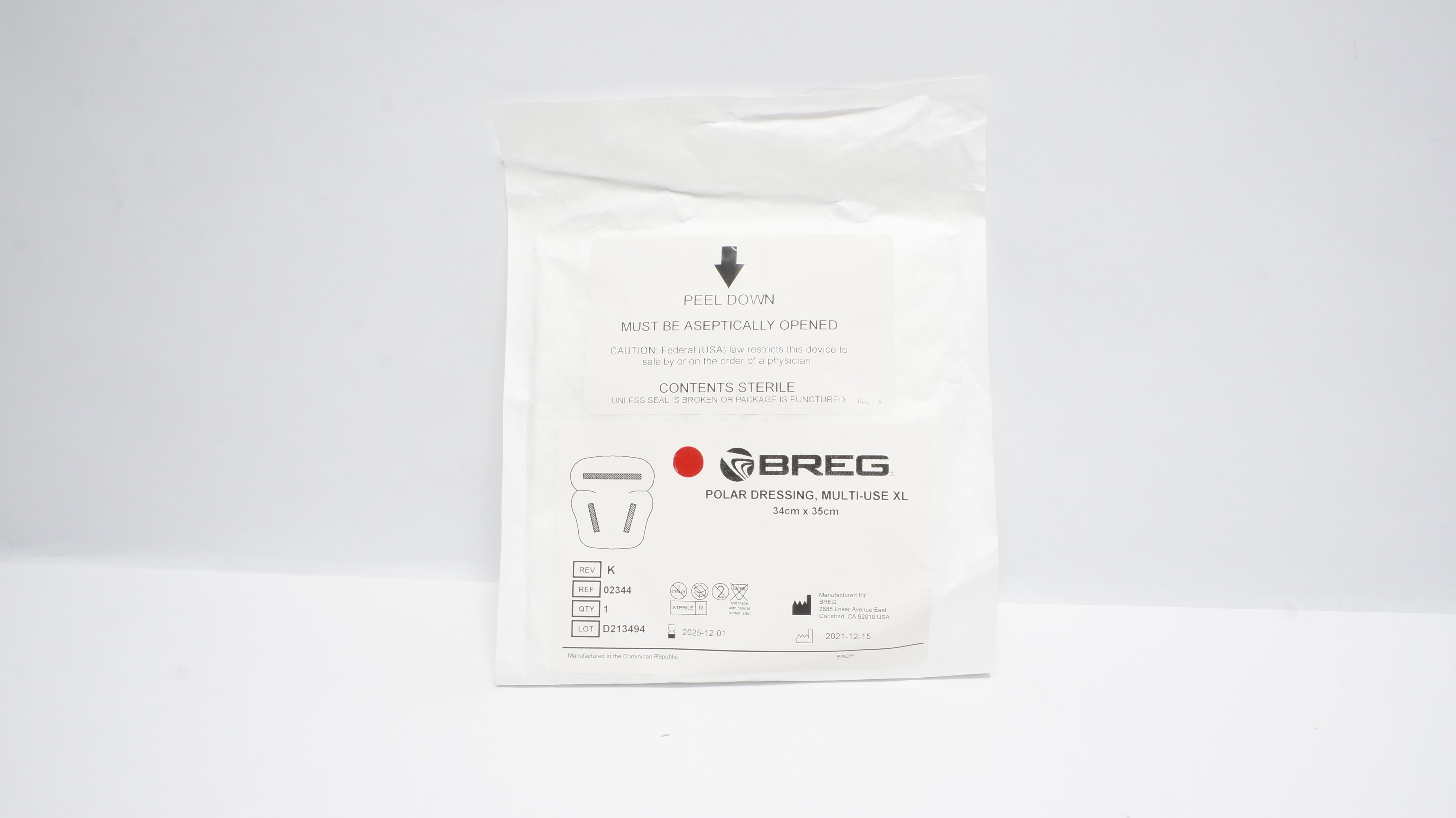 Breg 02344 Polar Dressing, XL Multi-Use 34cm x 35cm