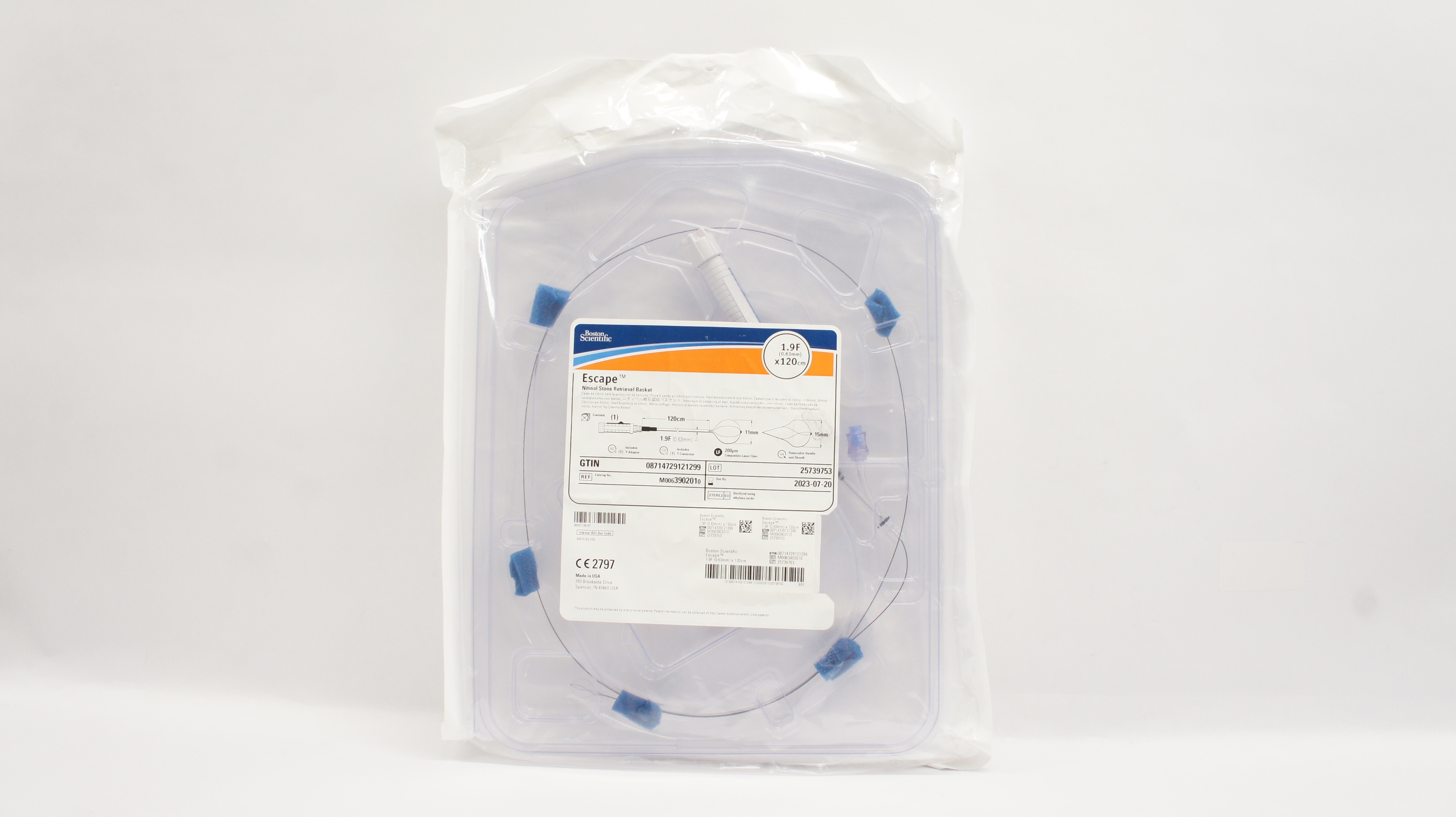 Boston Scientific M0063902010 Escape Nitinol Stone Retrieval Basket 1.9F x 120cm