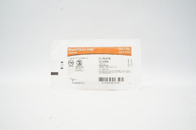 Cardinal Health S1046 Wound Closur Strips Reinforced 1/4 x 4inch - Pack of 10