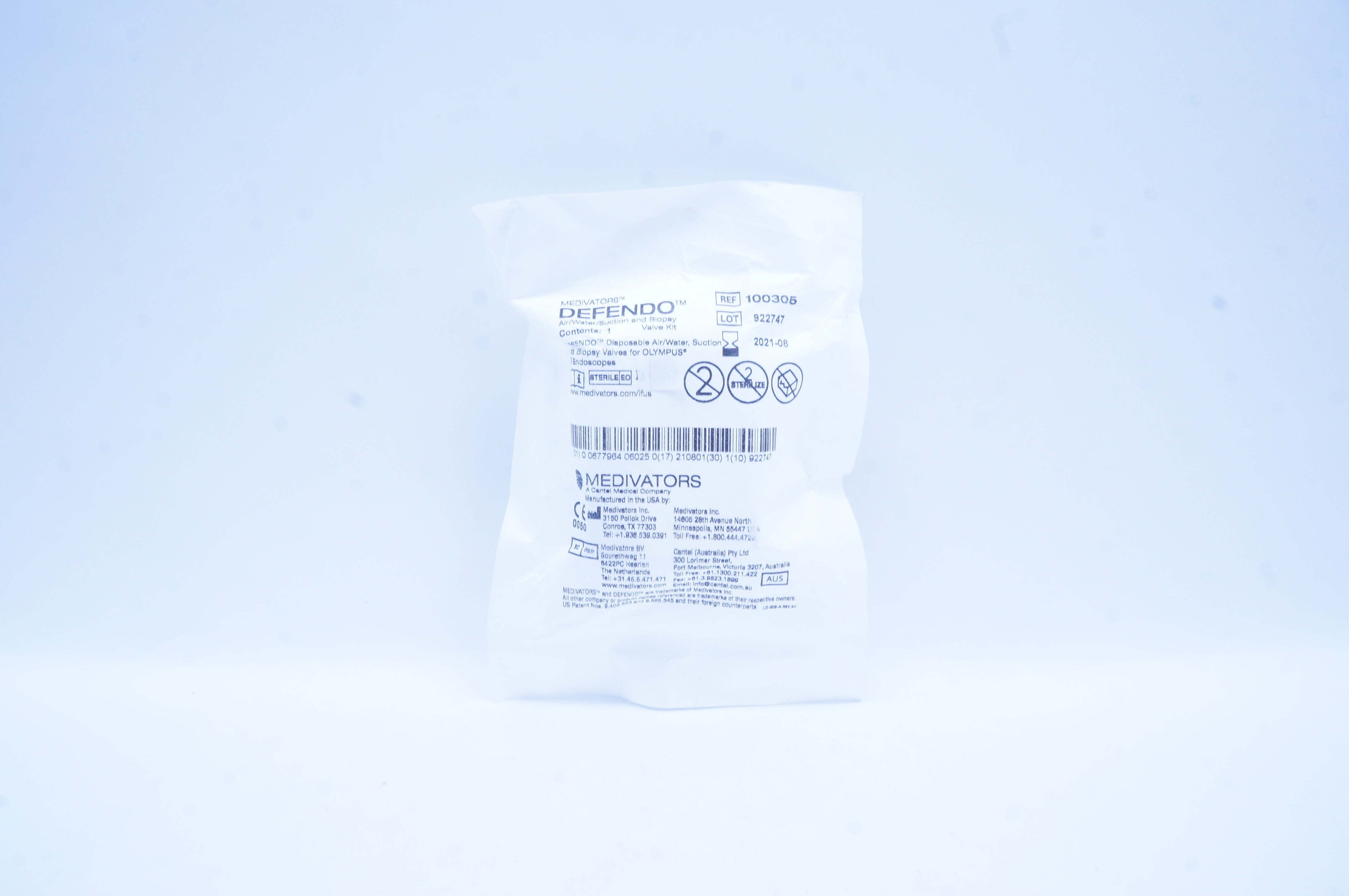 Medivators 100305 Defendo Disposable Air/Water/Suction and Biopsy Valve