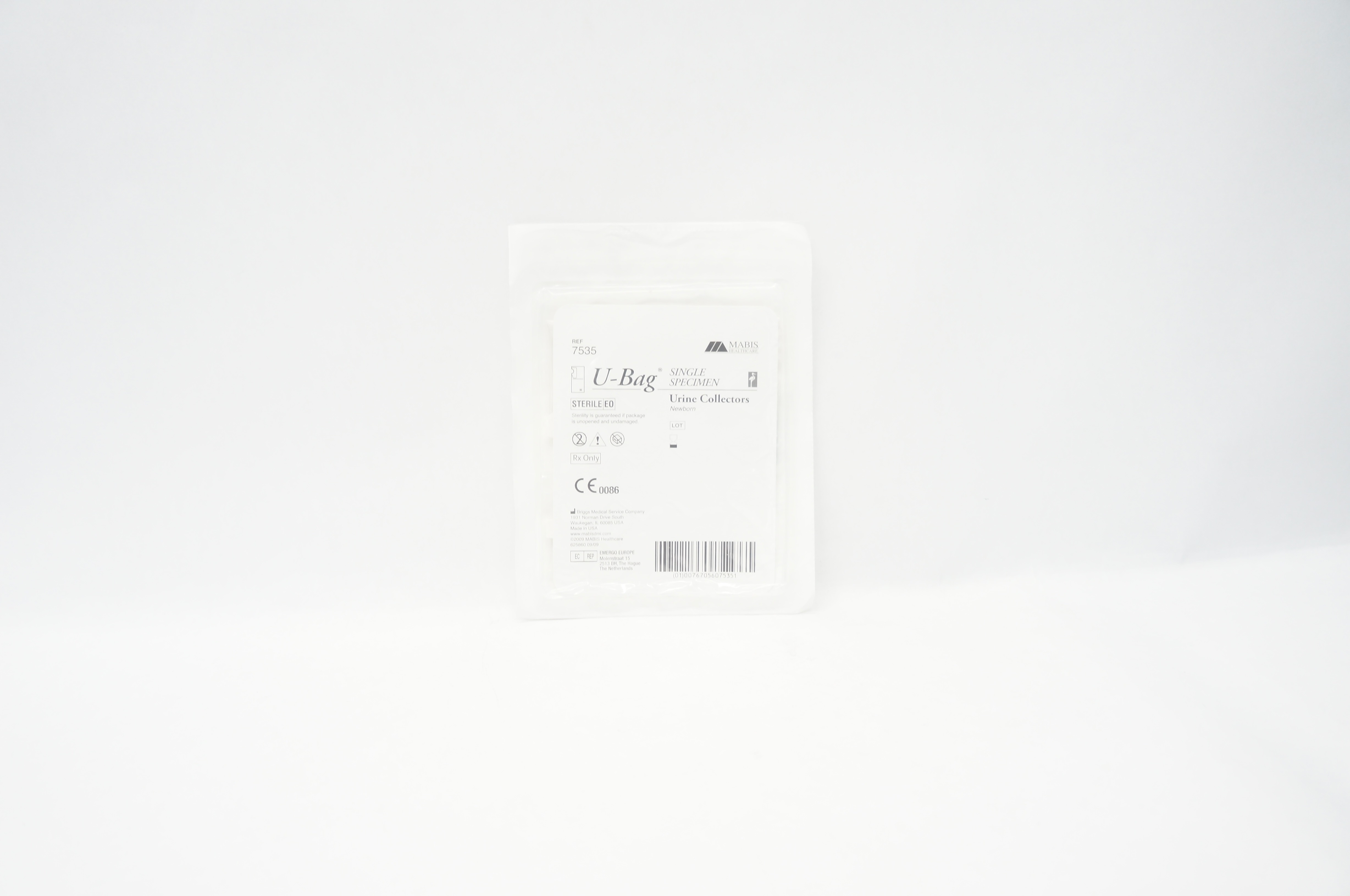 Briggs 7535 Mabis Healthcare U-Bag Single Specimen Urine Collectors, Newborn