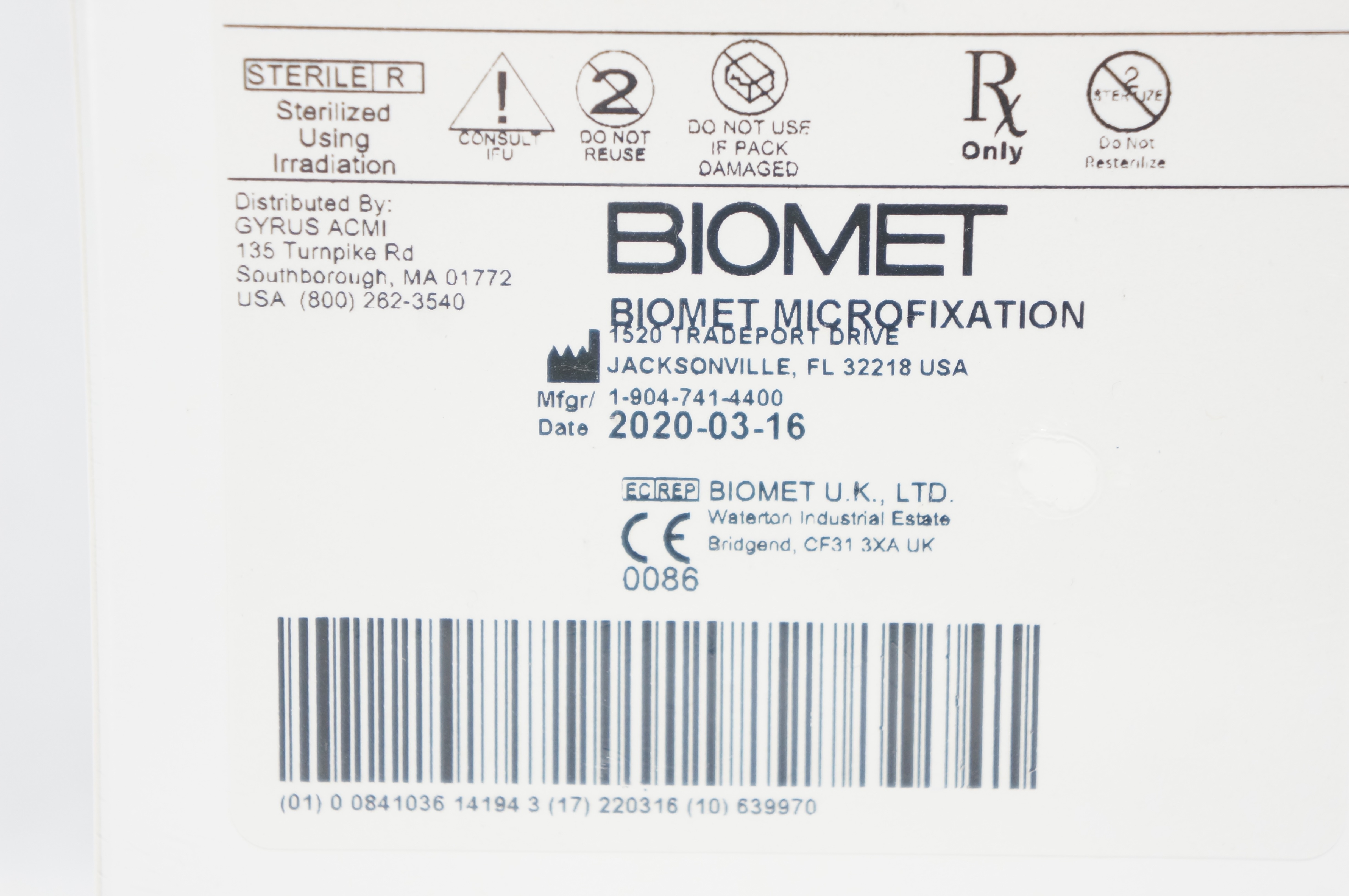 Biomet 70143266 Otomimix Calcium Phosphate Bone Void Filler 2 Grams (x)