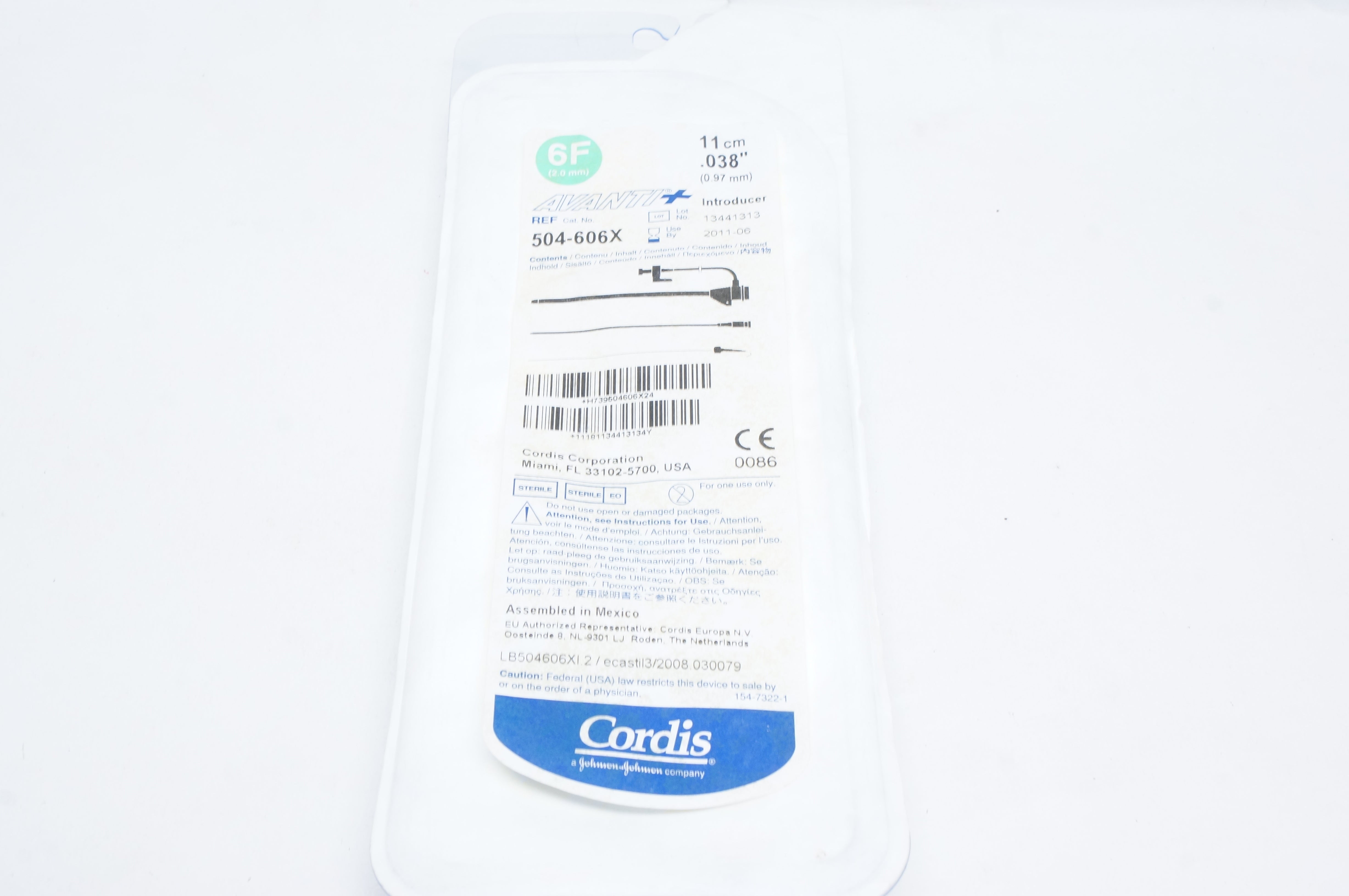 Cordis 504-606X Avanti+ Introducer 6F x 11cm (x)