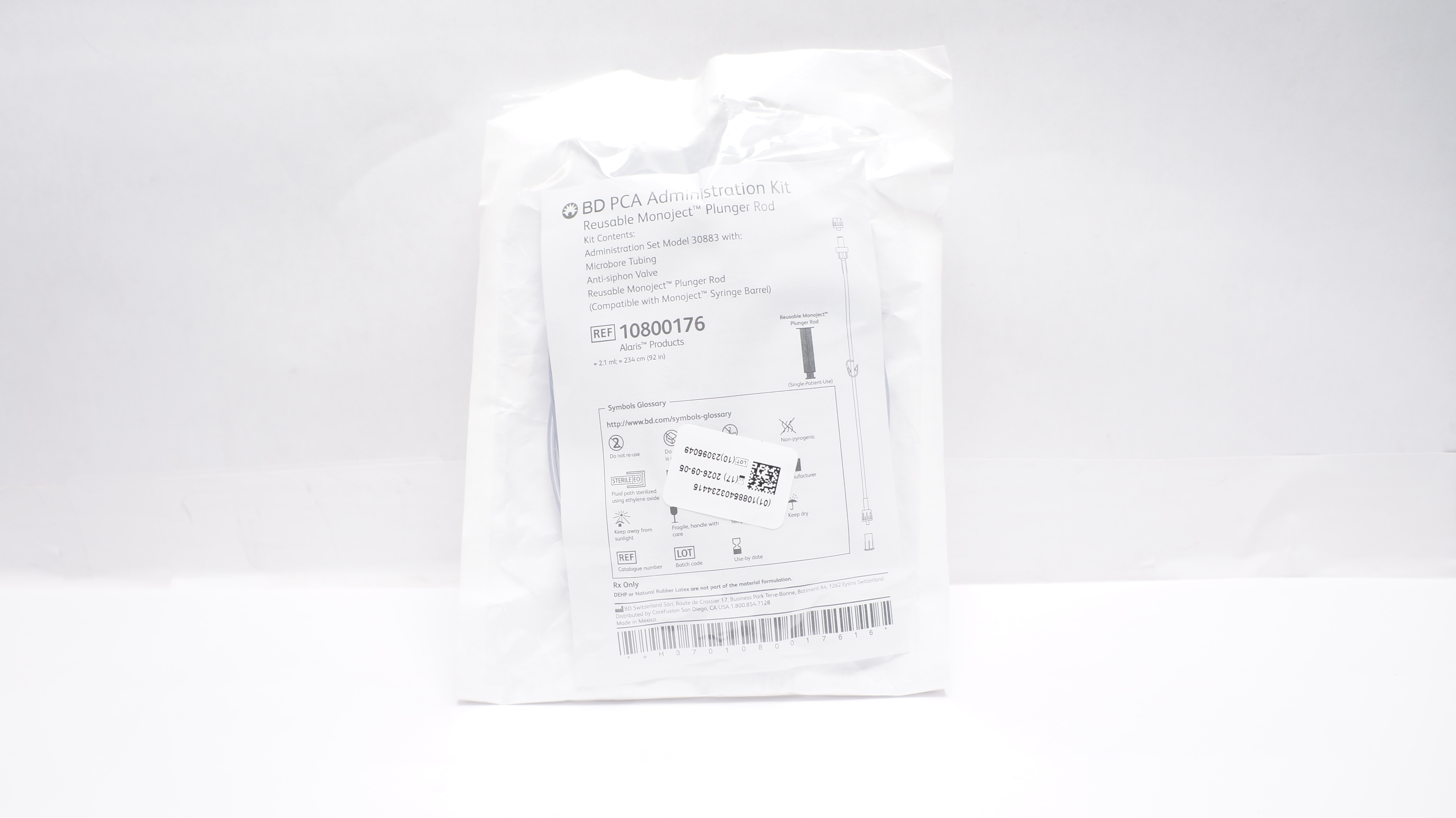 BD 10800176 Alaris PCA Administration Kit 2.1mL 92inch