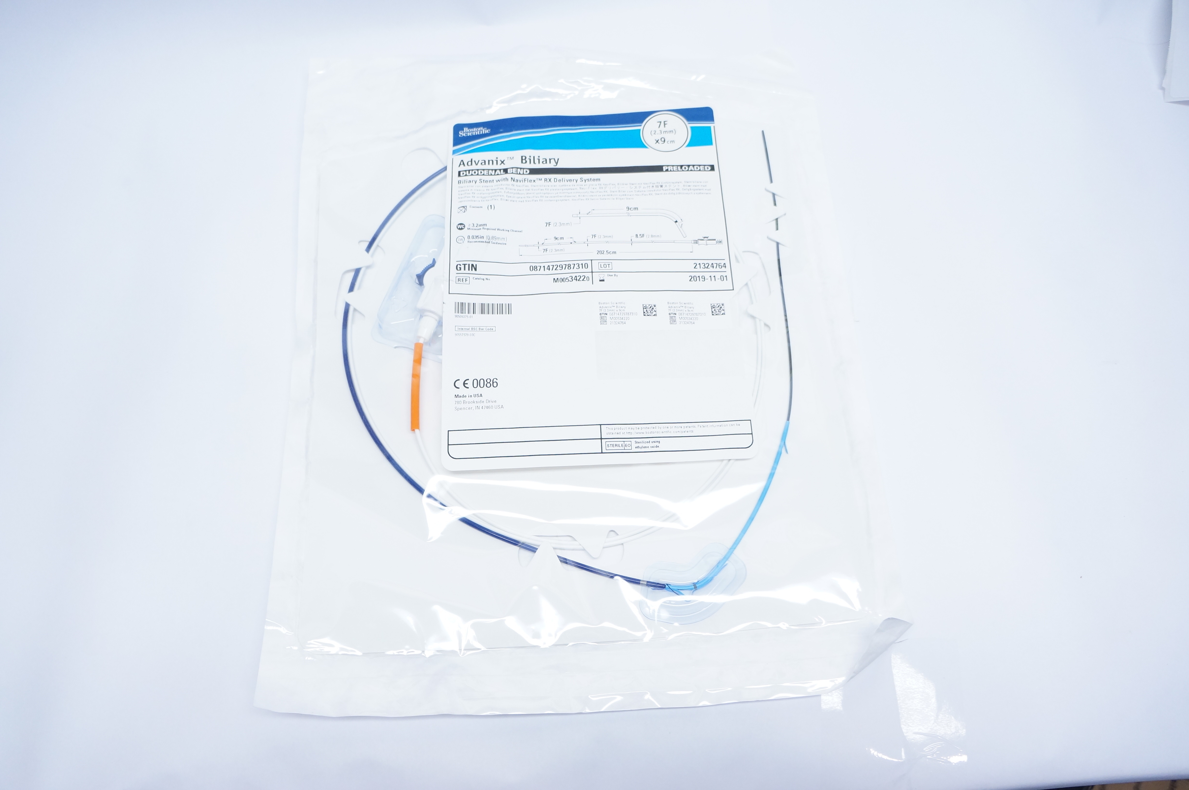 Boston Scientific M00534220 Advanix Biliary Duodenal Bend 7F x 9cm (x)