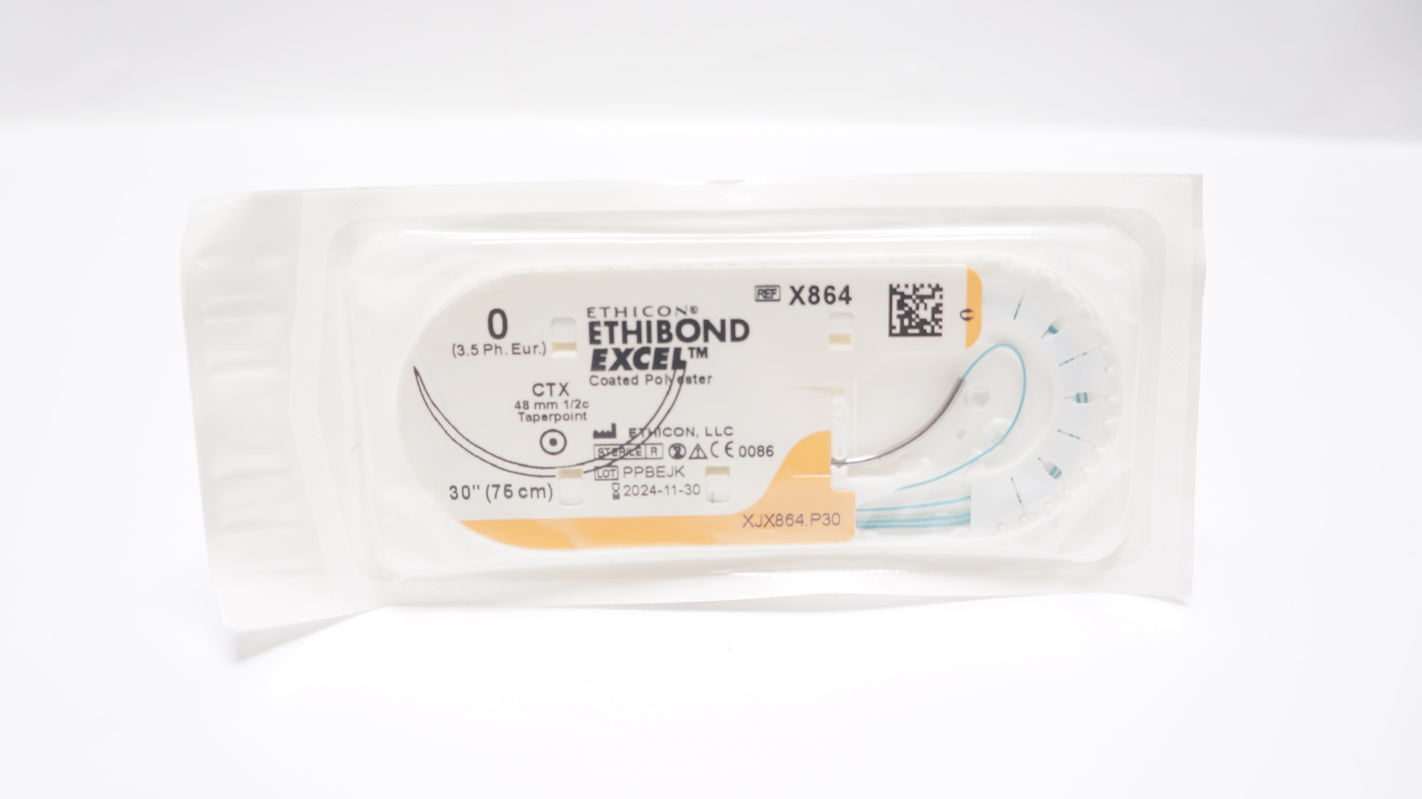 Ethicon X864 0 ETHIBOND EXCEL CTX 48mm 1/2c Taperpoint 30 inch