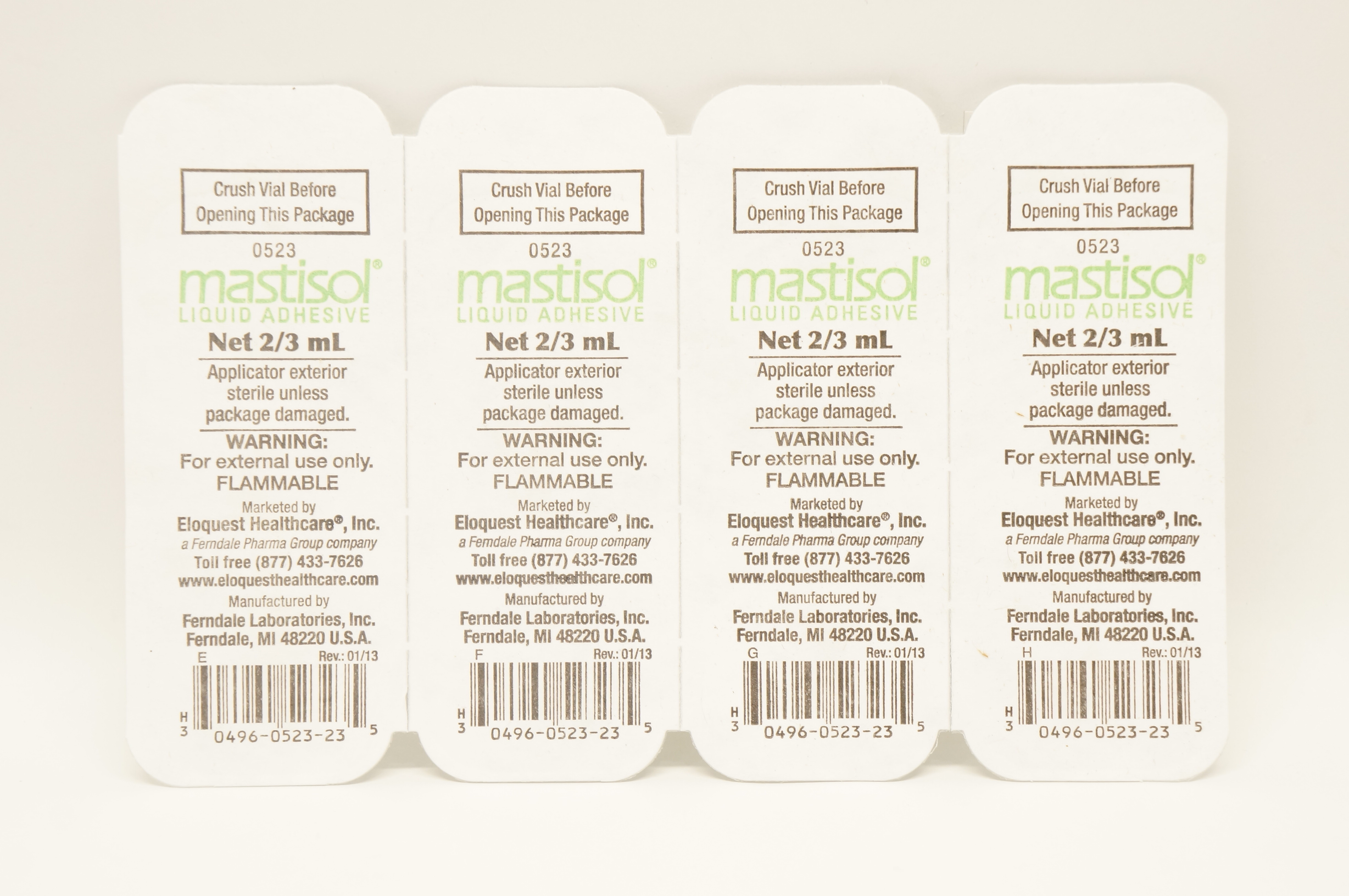 Ferndale 0523 Mastisol Liquid Adhesive 2/3mL