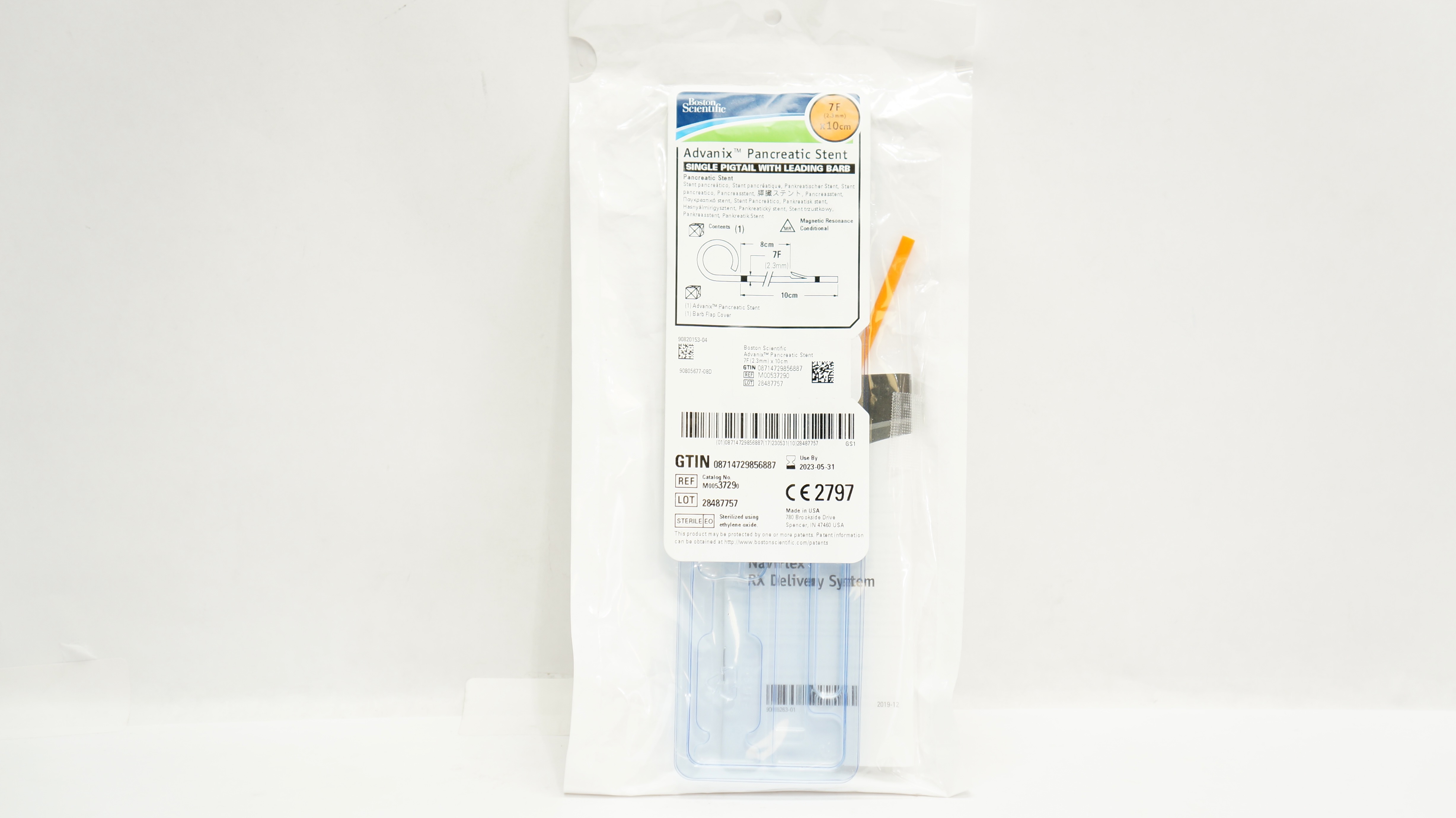 Boston Scientific 3729 Advanix  Pancreatic Stnt. Single Pigtail 7F x 10cm (x)