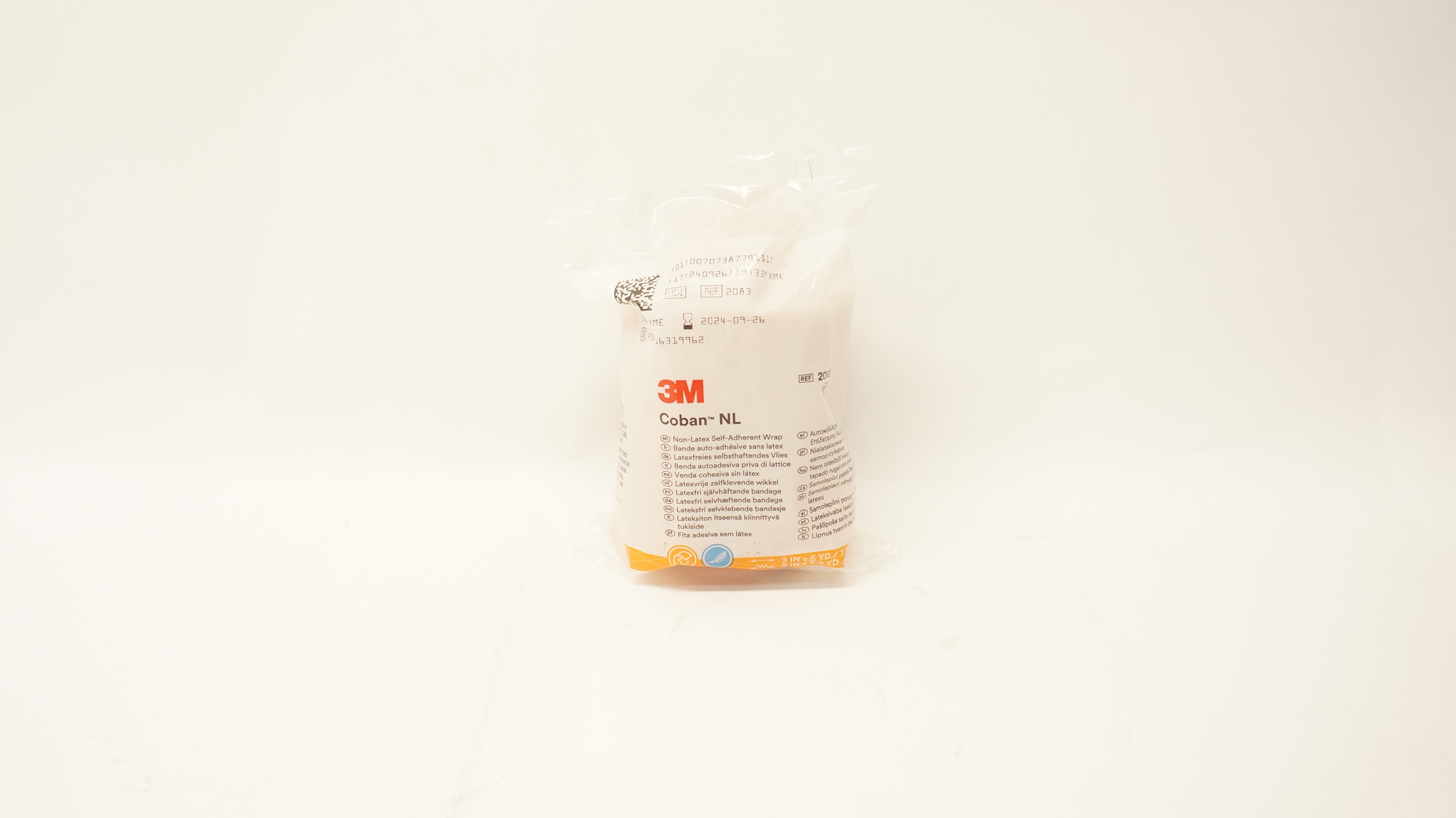 3M 2083 Coban NL Non-Latex Self-Adherent Wrap 3 inch x 5 yd