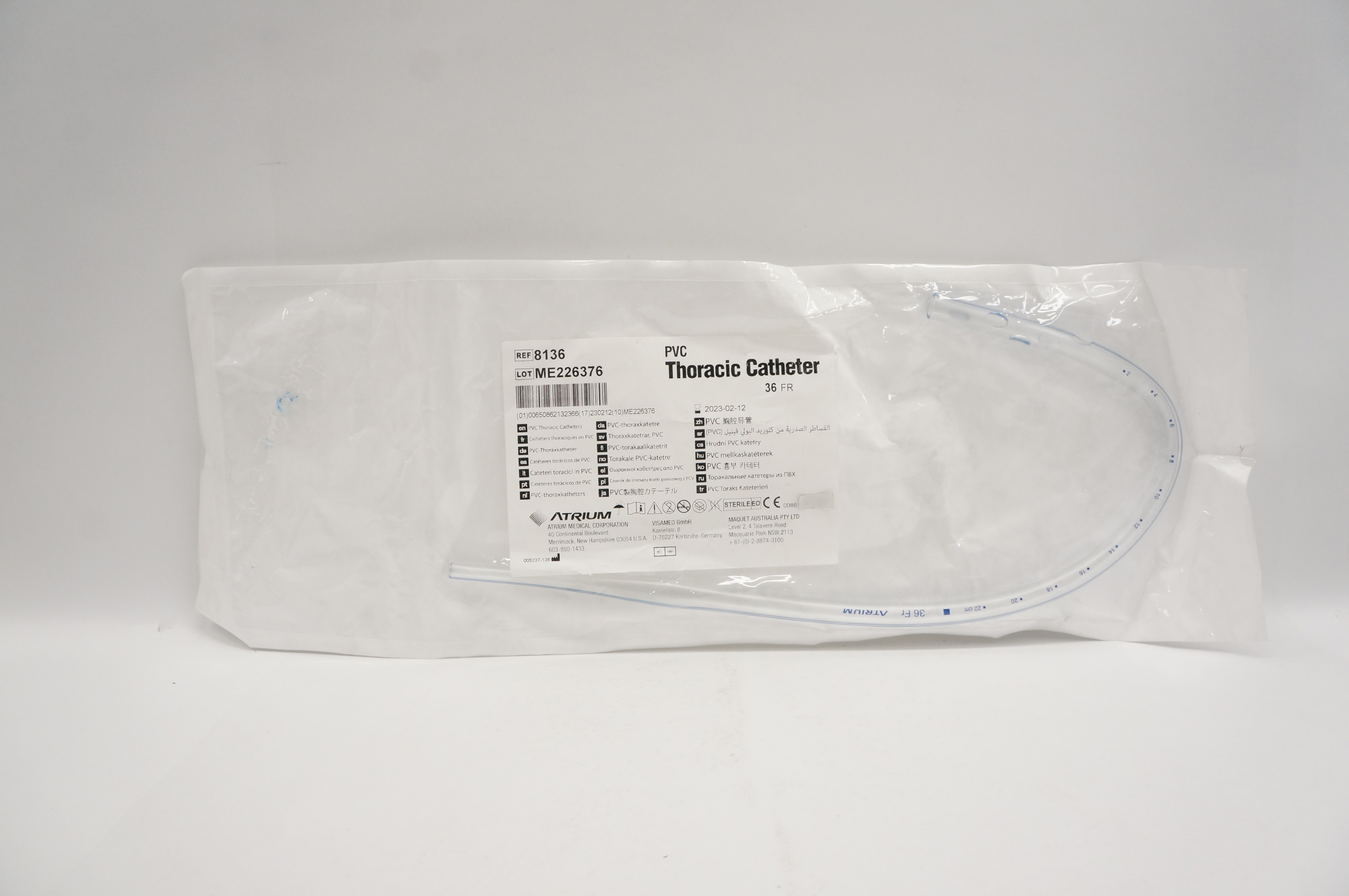 Atrium 8136 PVC Thoracic Cath. 36Fr