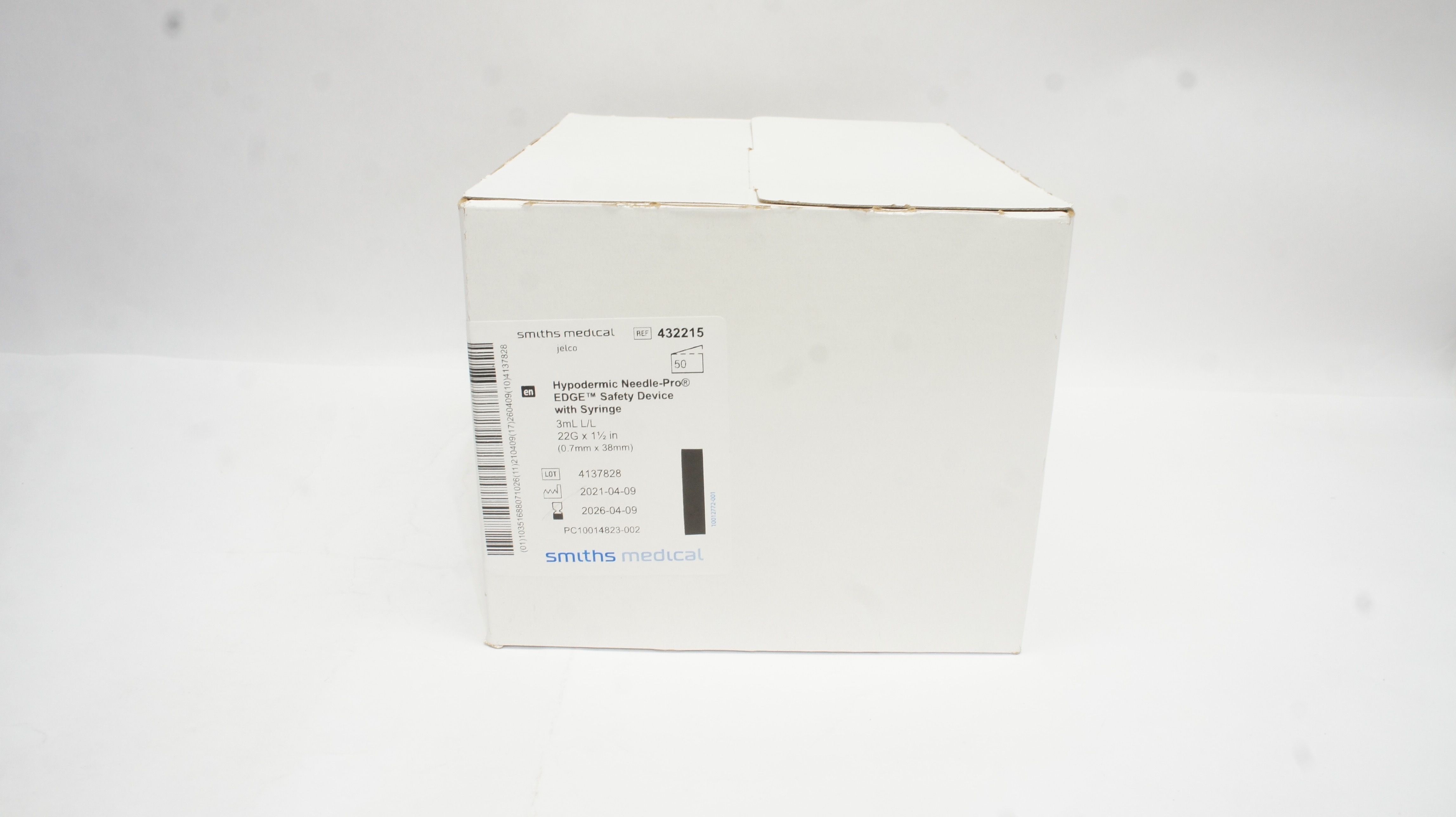 Smiths Medical 432215 Ndle-Pro EDGE Safety Device w/Syringe 22Gx1.5inch