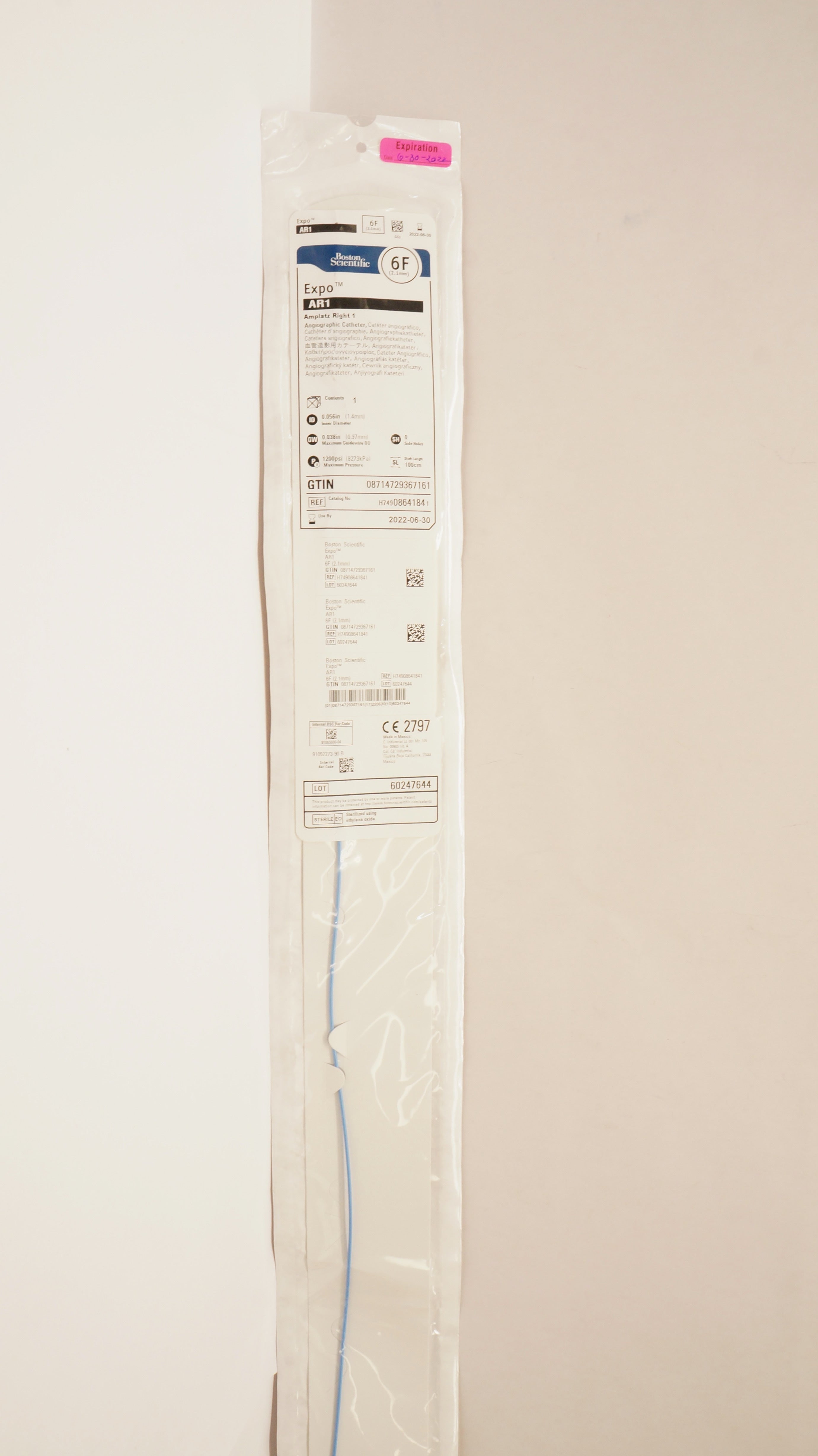 Boston Scientific H74908641841 Expo AR1 Angiographic Cath. 6F (x)