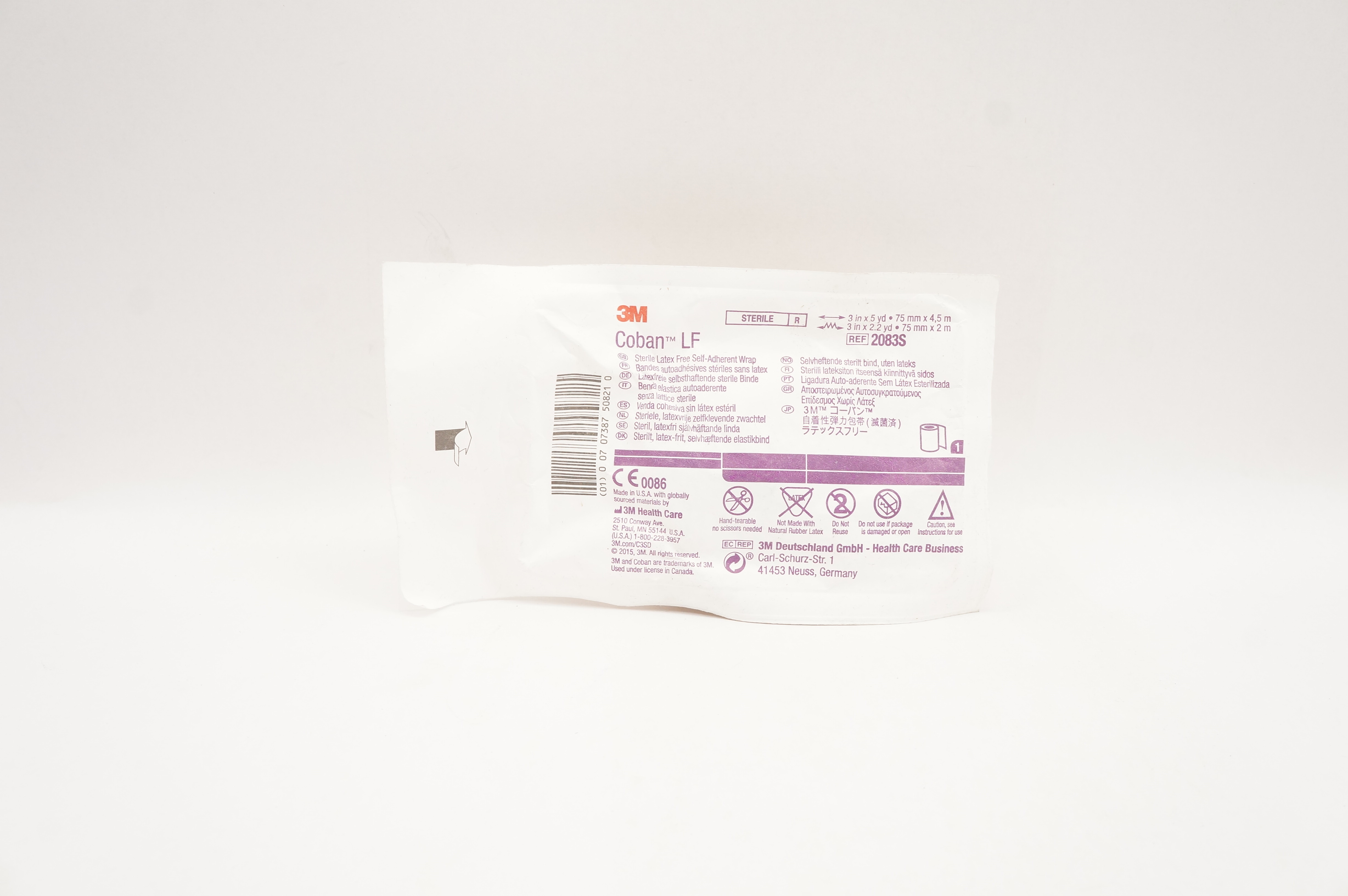 3M 2083S Coban LF Latex Free Self-Adherent Wrap 3inch x 5yd. 3inch x 2.2yd.