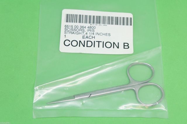 Scissors Iris 4-4.50inch o/a Lg Sharp Points 0.375inch Cut Length Crs