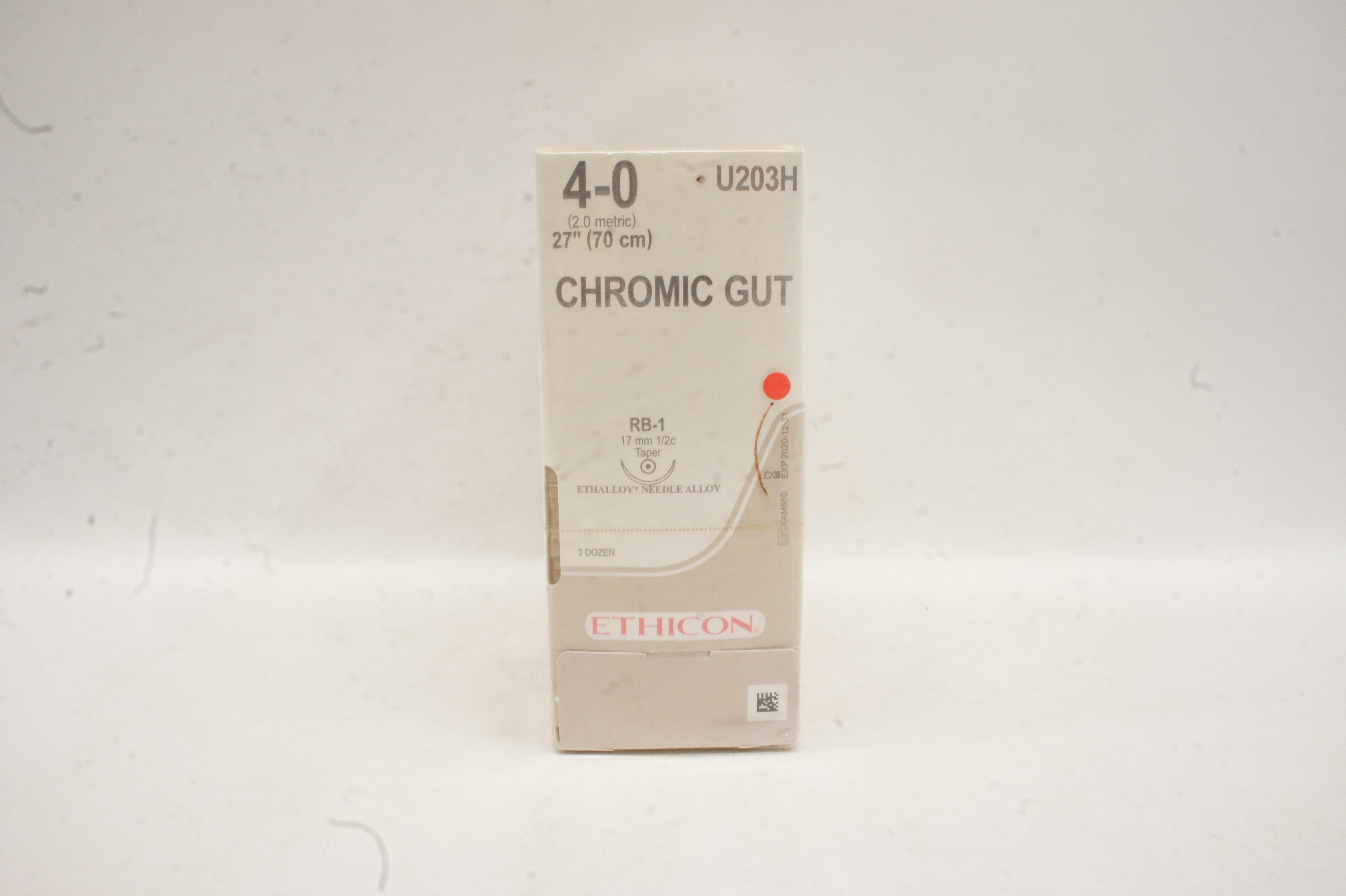 Ethicon U203H Chromic Gut RB-1 17mm 1/2c Taper 27inch - Box of 36 (x)
