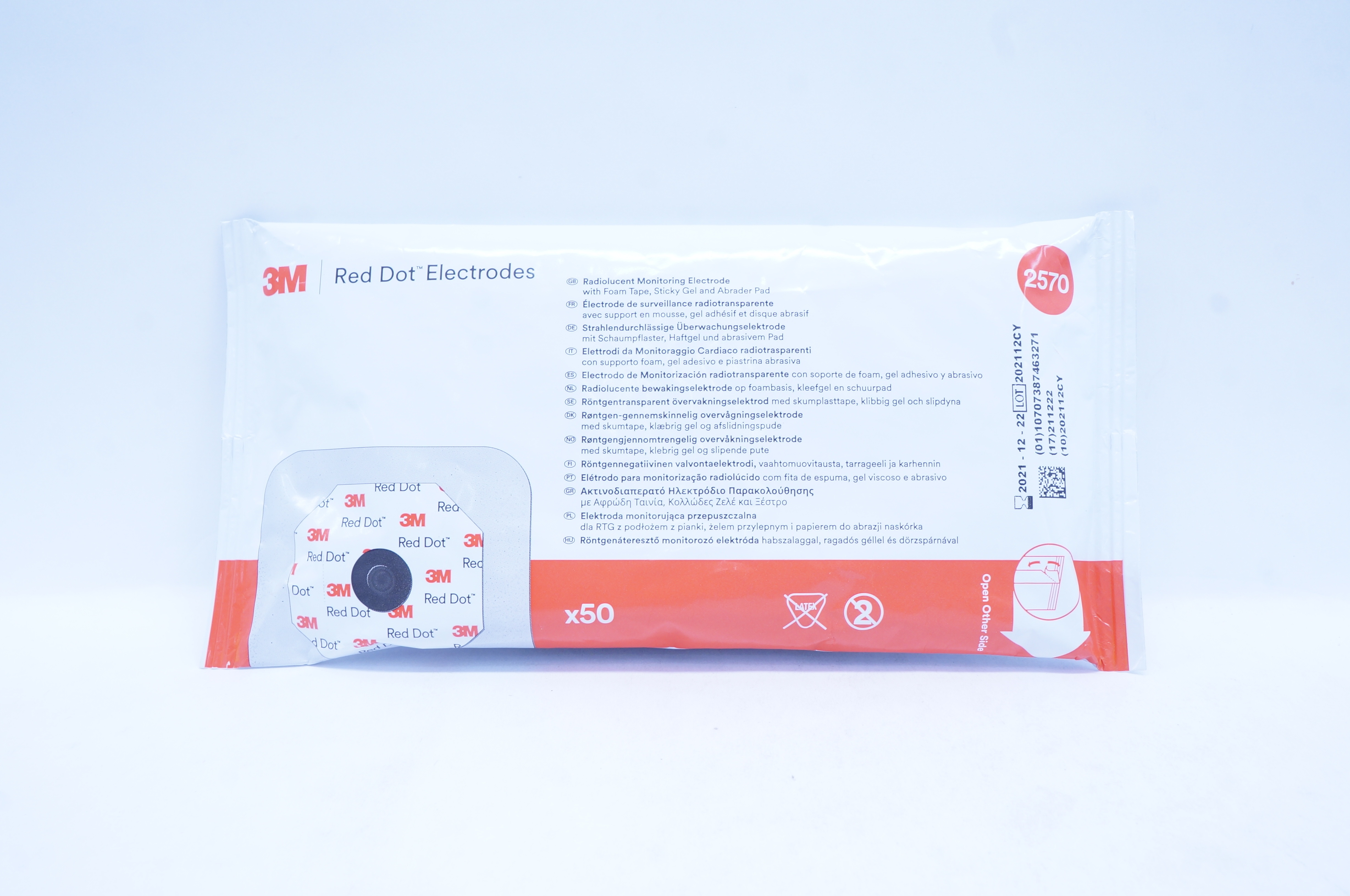 3M 2570 Red Dot Electrodes - Pack of 50