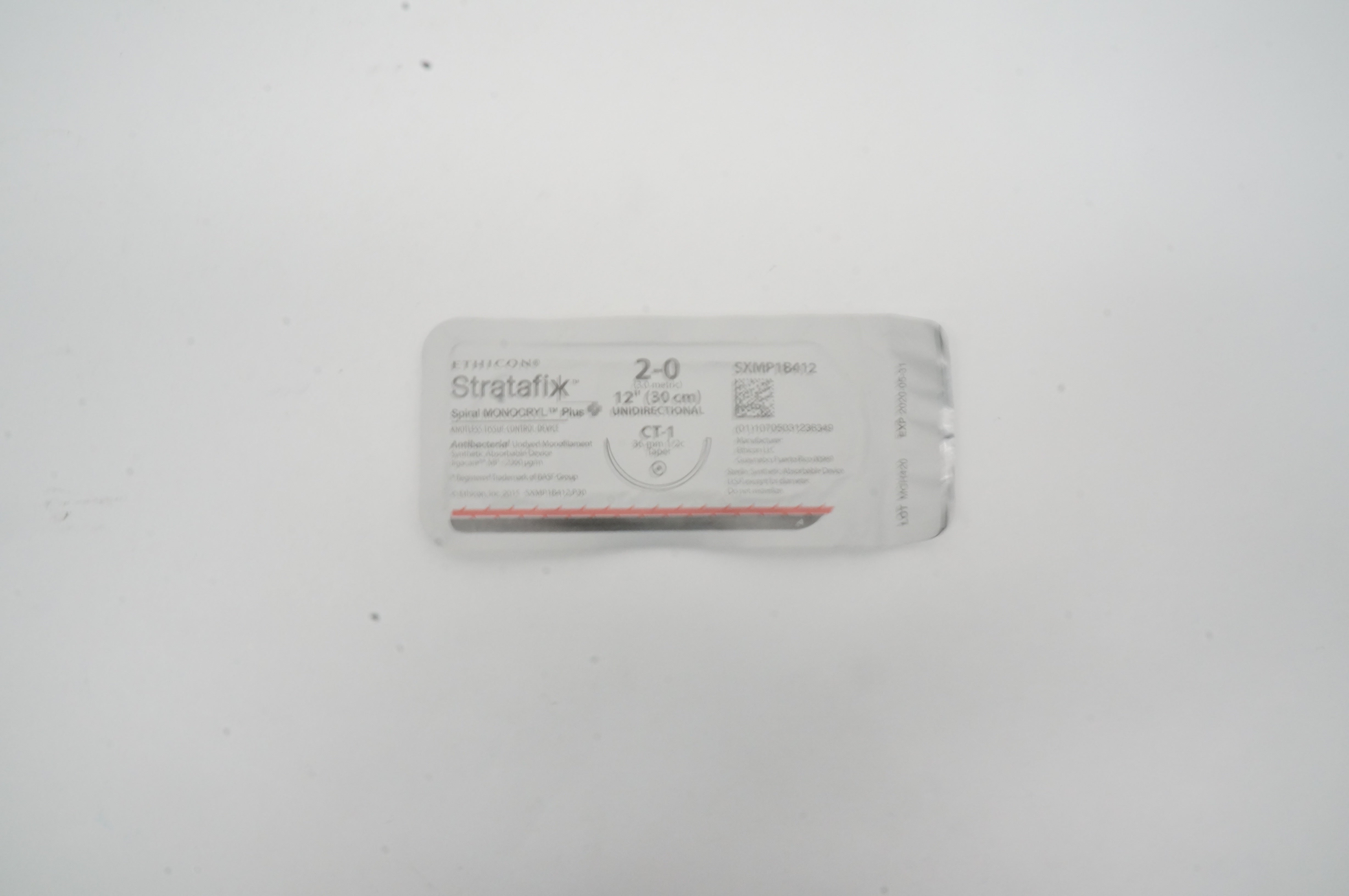 Ethicon SXMP1B412 2-0 Stratafix Synthetic Device CT-1 36mm 1/2c Taper, 12inch(x)