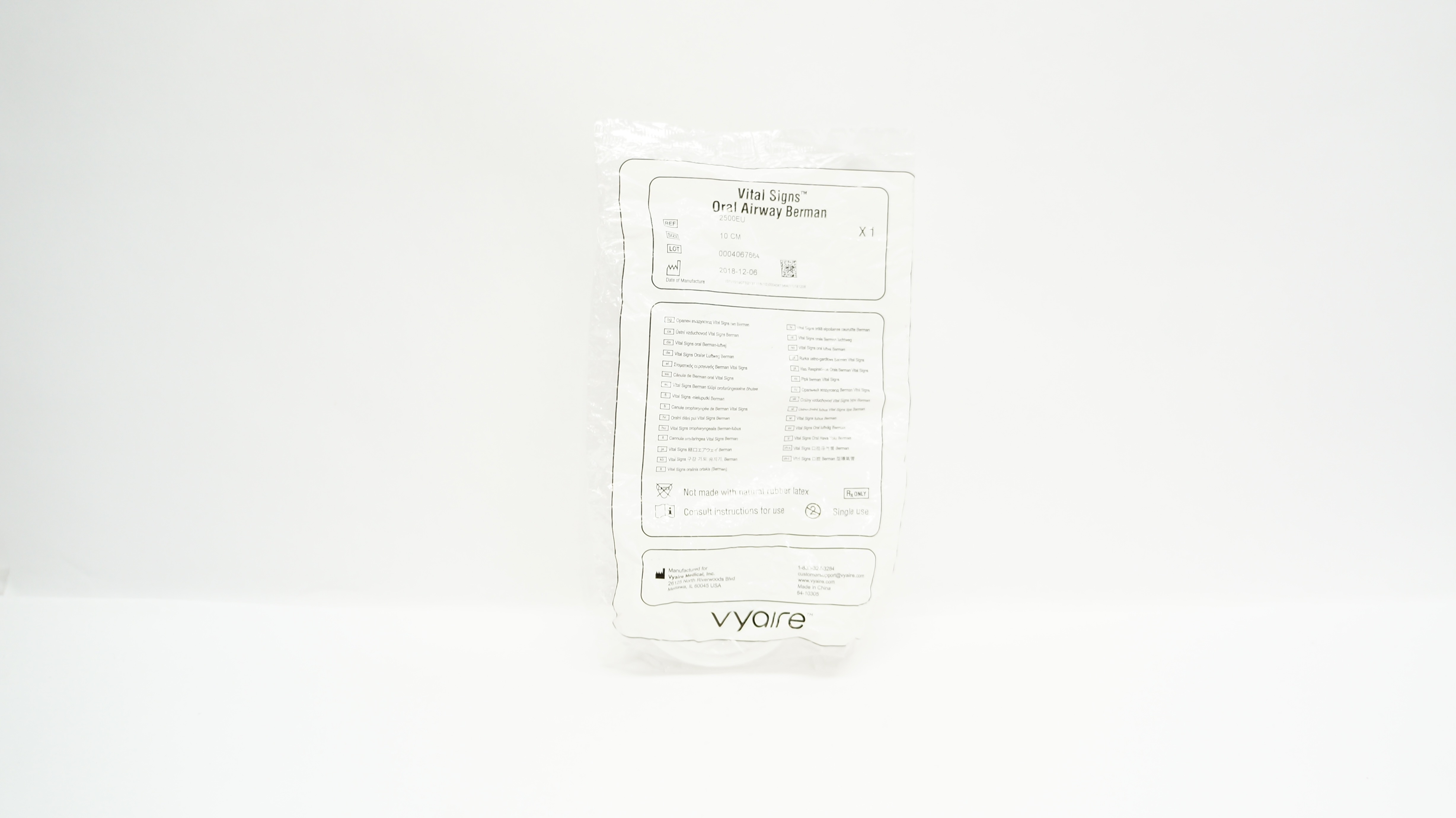 Vyaire 2500EU Vital Signs Oral Airway Berman 10cm (x)