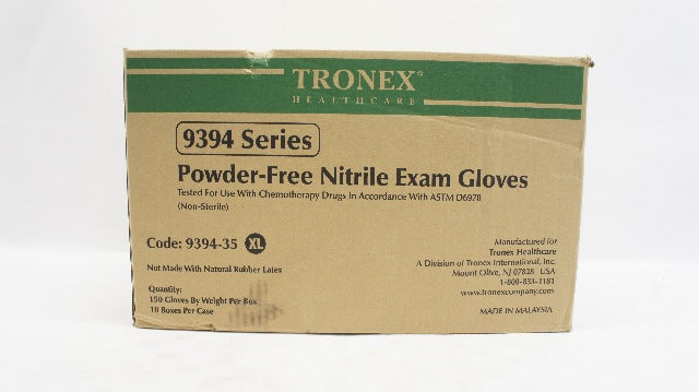 Tronex Healthcare 9394-35 Nitrile Powder-Free Exam Gloves, Size XL - case of 1500