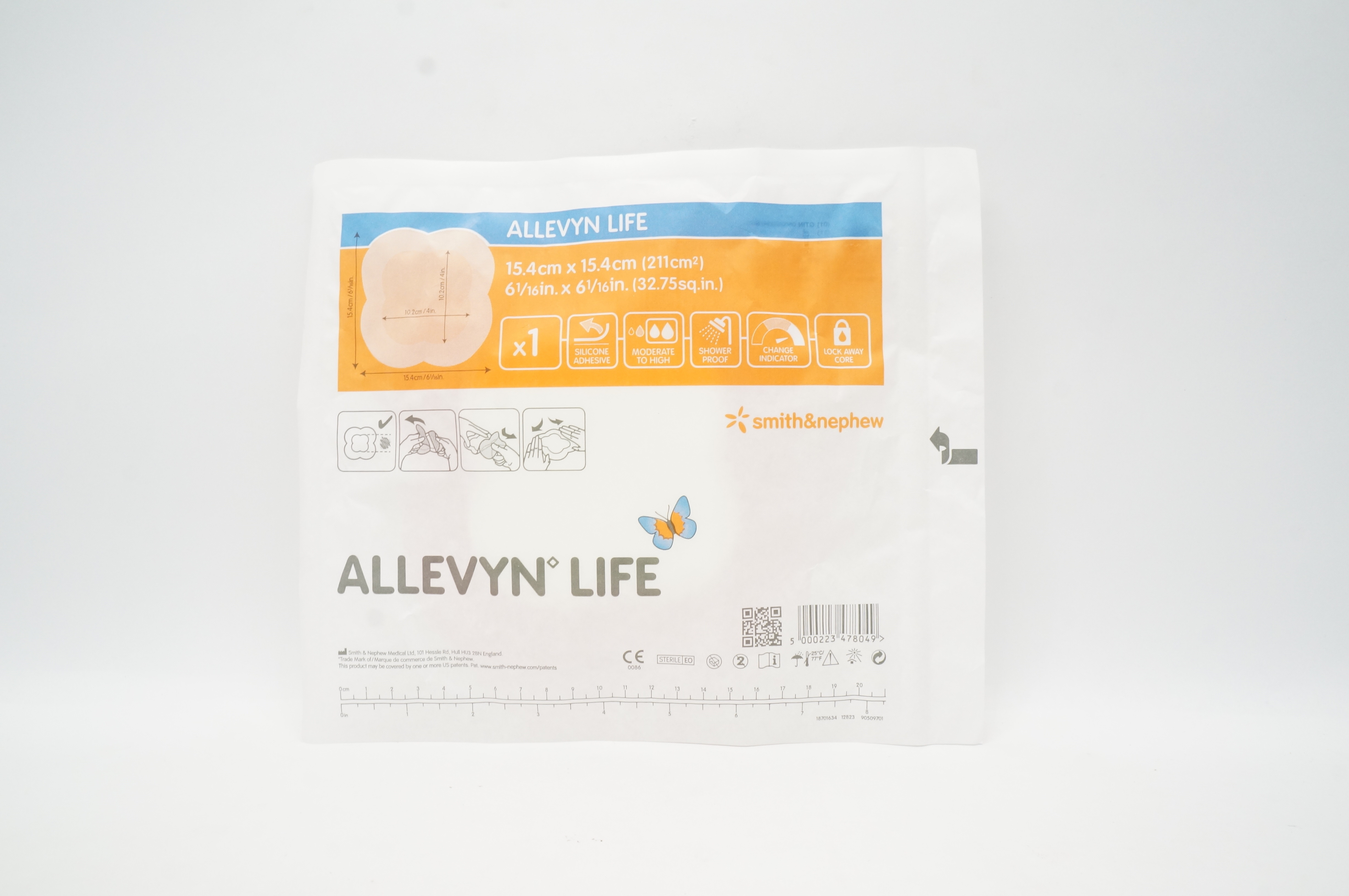 Smith&Nephew 66801069 Allevyn Life Silicone Adhesive 6-1/16inch x 6-1/16inch