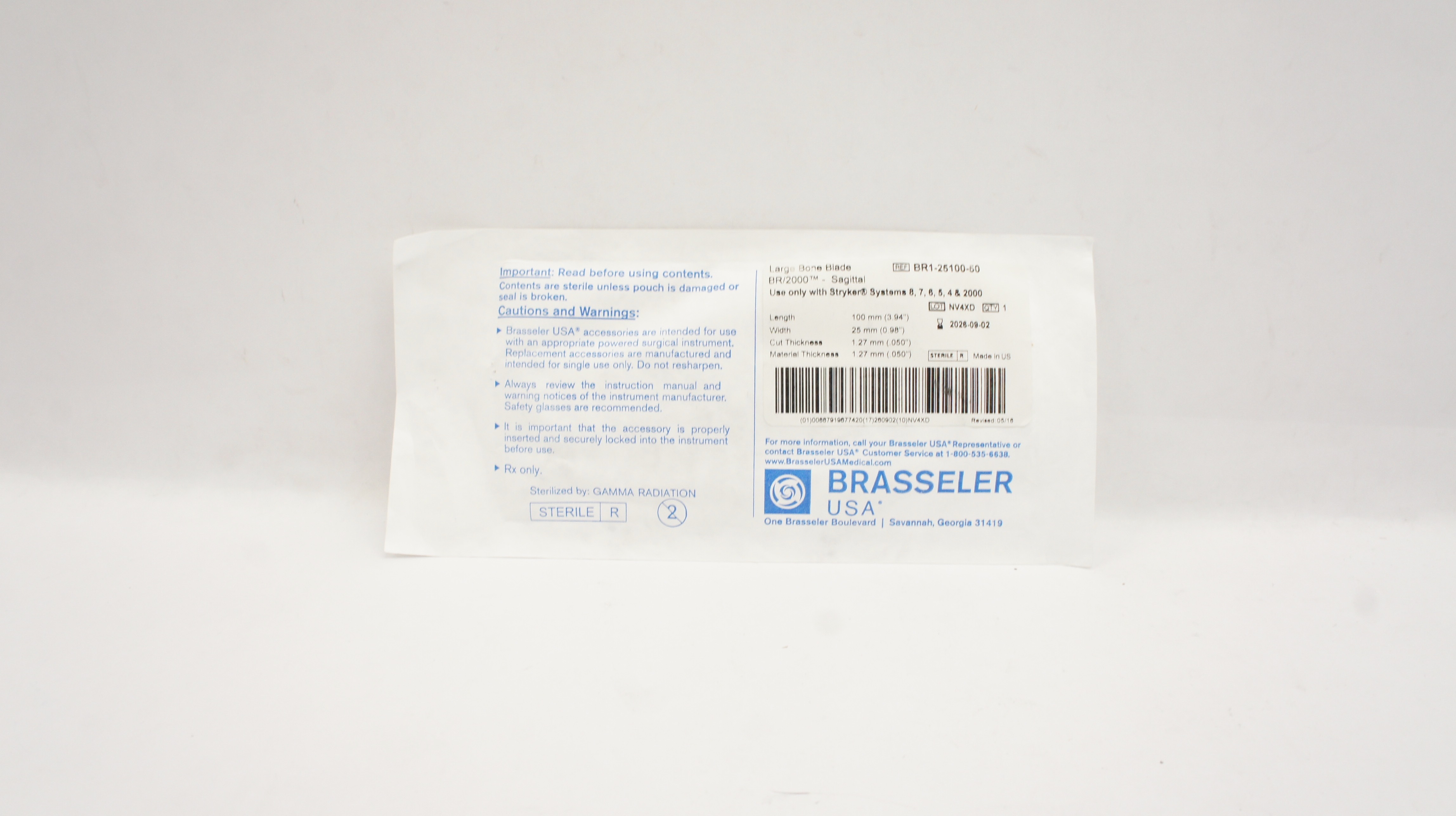 Brasseler BR1-25100-50 Large Bone Blade BR/2000-Sagittal