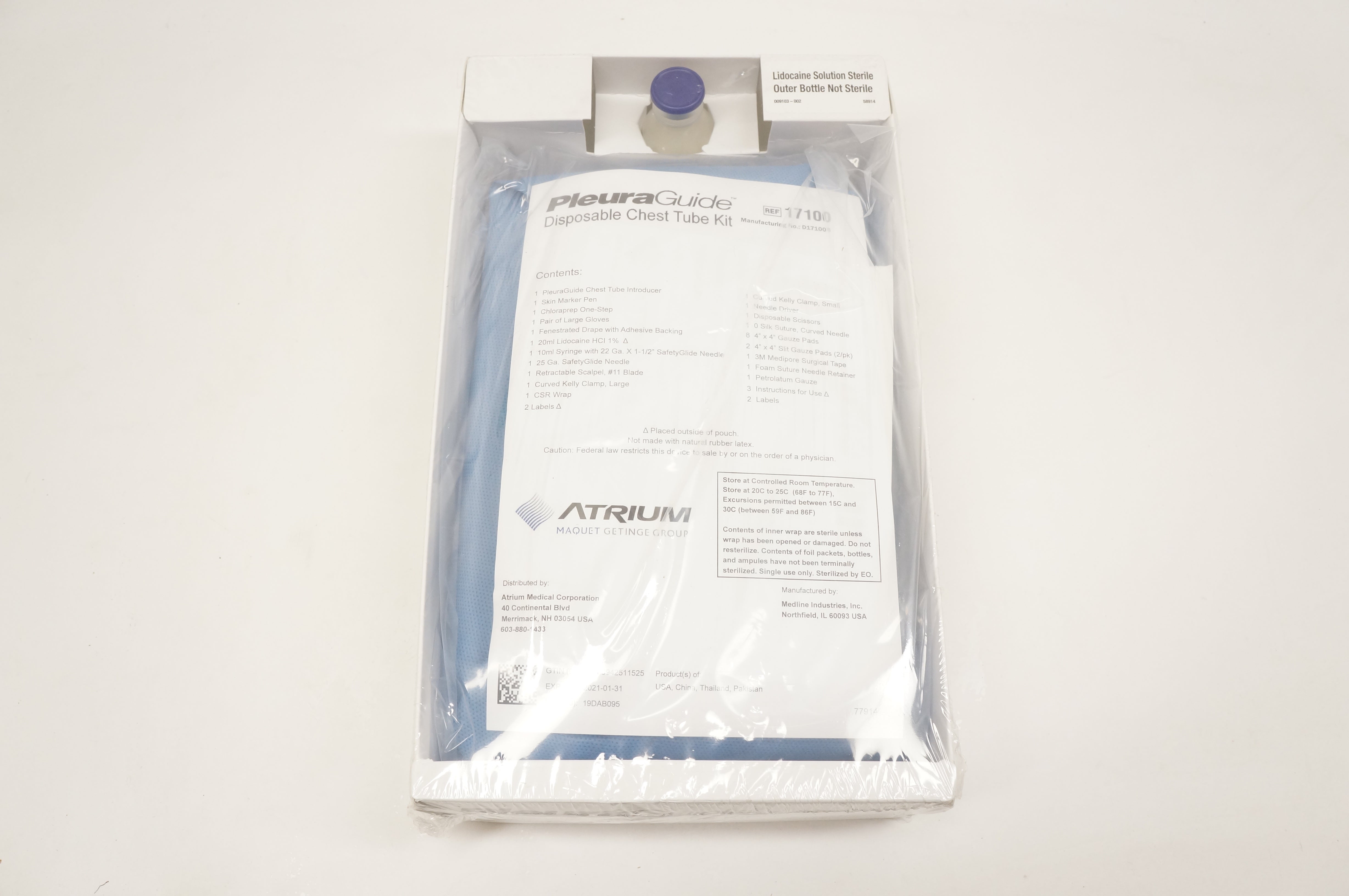 Atrium 17100 Pleura Guide Disposable Chest Tube Kit