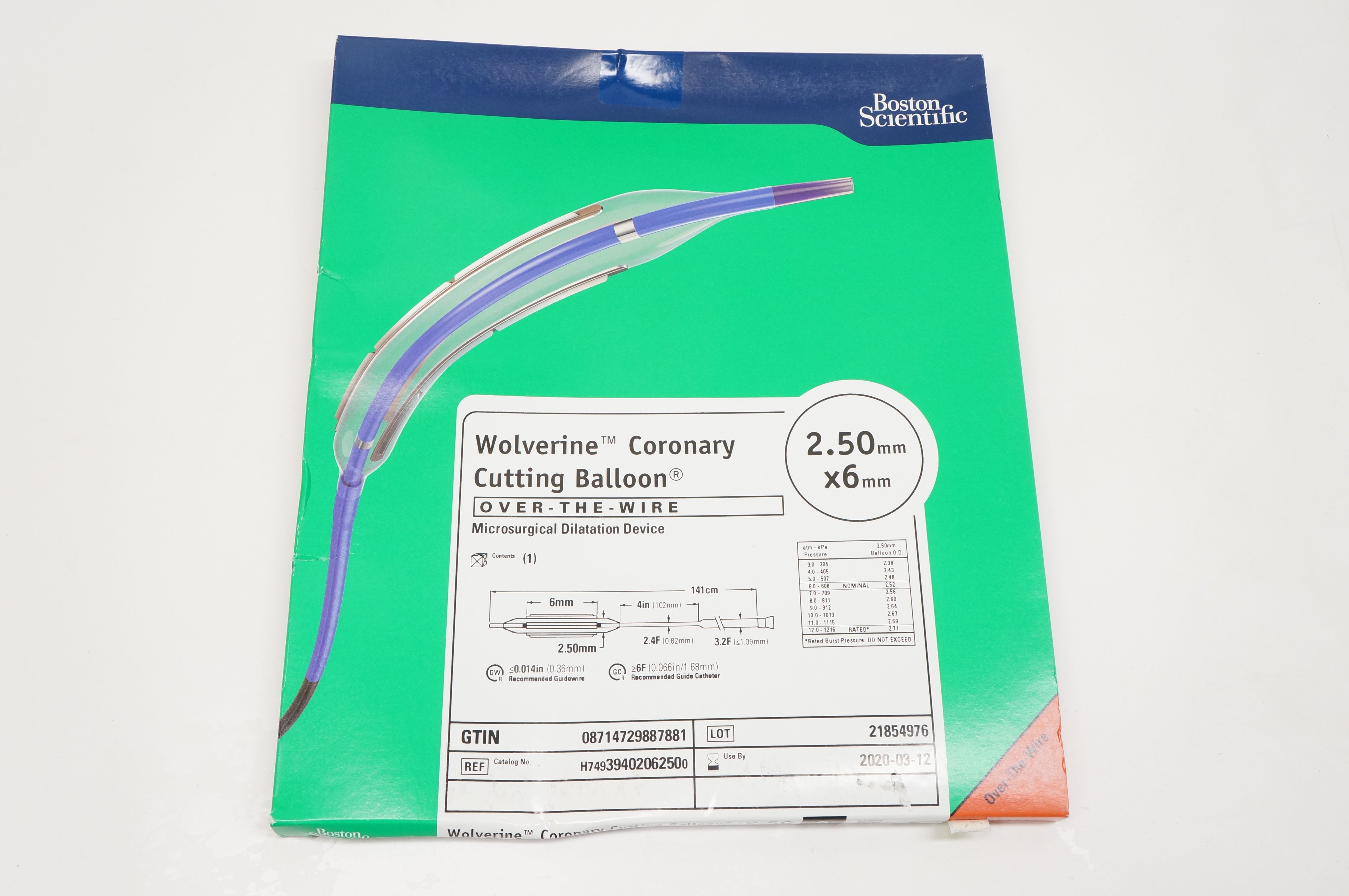 Boston Scientific 3940206250 Wolverine Coronary Cutting Balloon 2.50mm x 6mm (x)